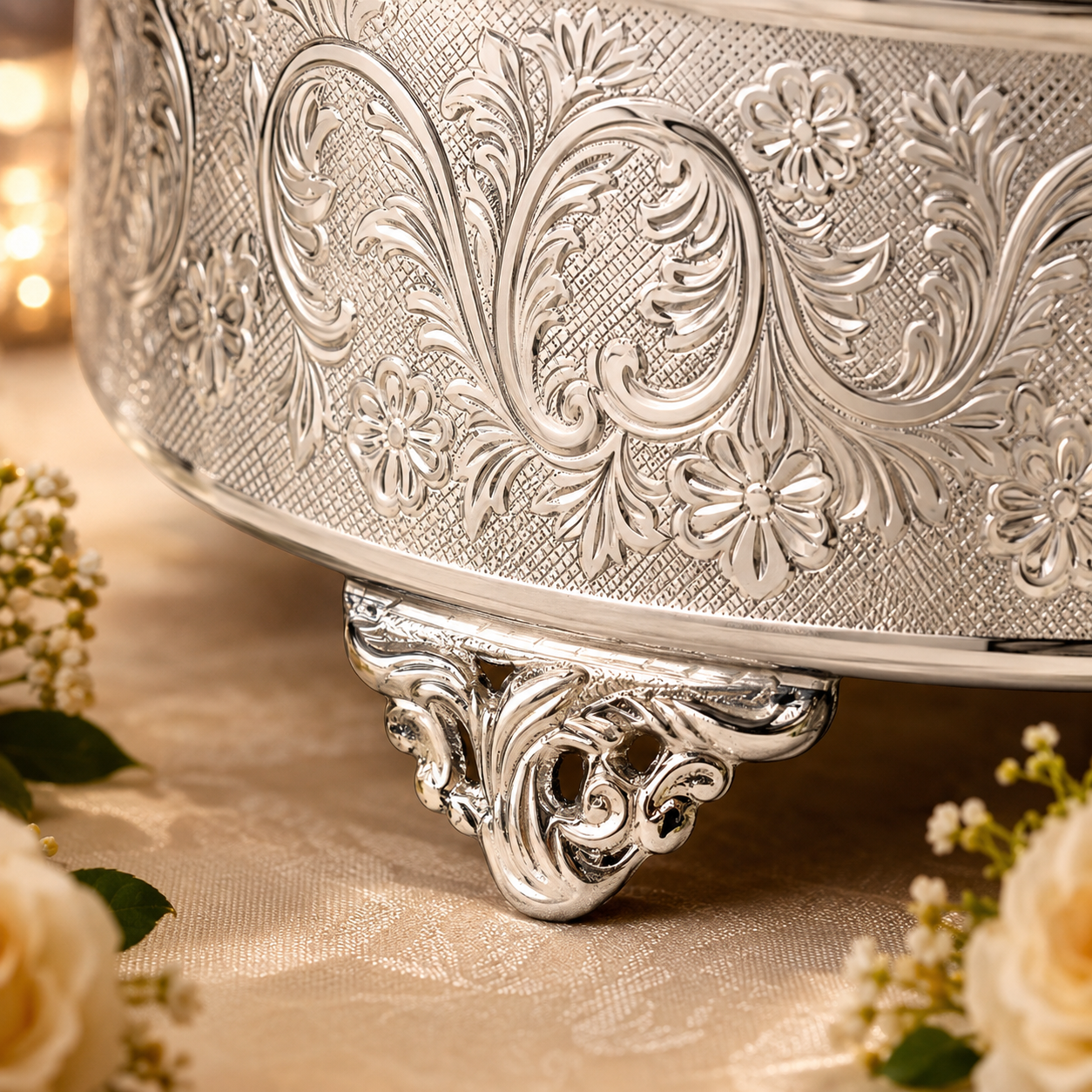 GiftBay Wedding Cake Stand Round 22", Silver