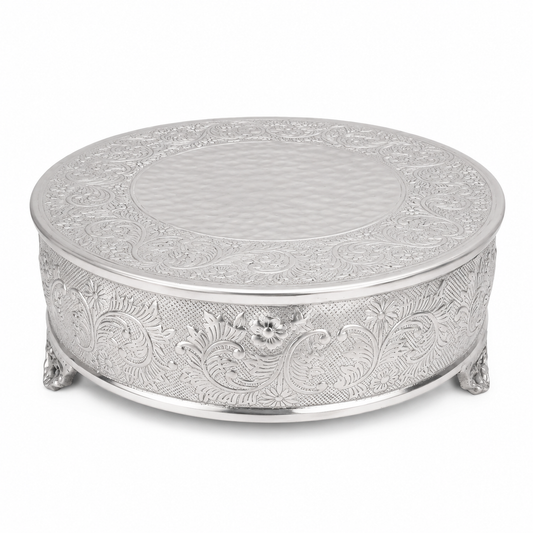GiftBay Creations Wedding Cake Stand Round 14", Silver