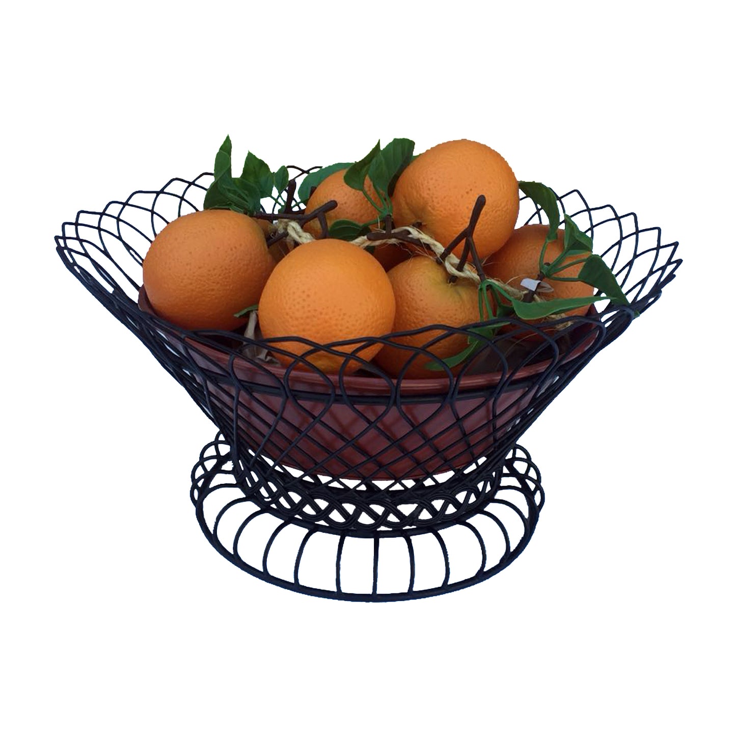 GiftBay 808-BR Wire Bowl & Pot Black & Red Container.14" Diameter, Very Unique and Strongly Built for Multi- Purpose Use