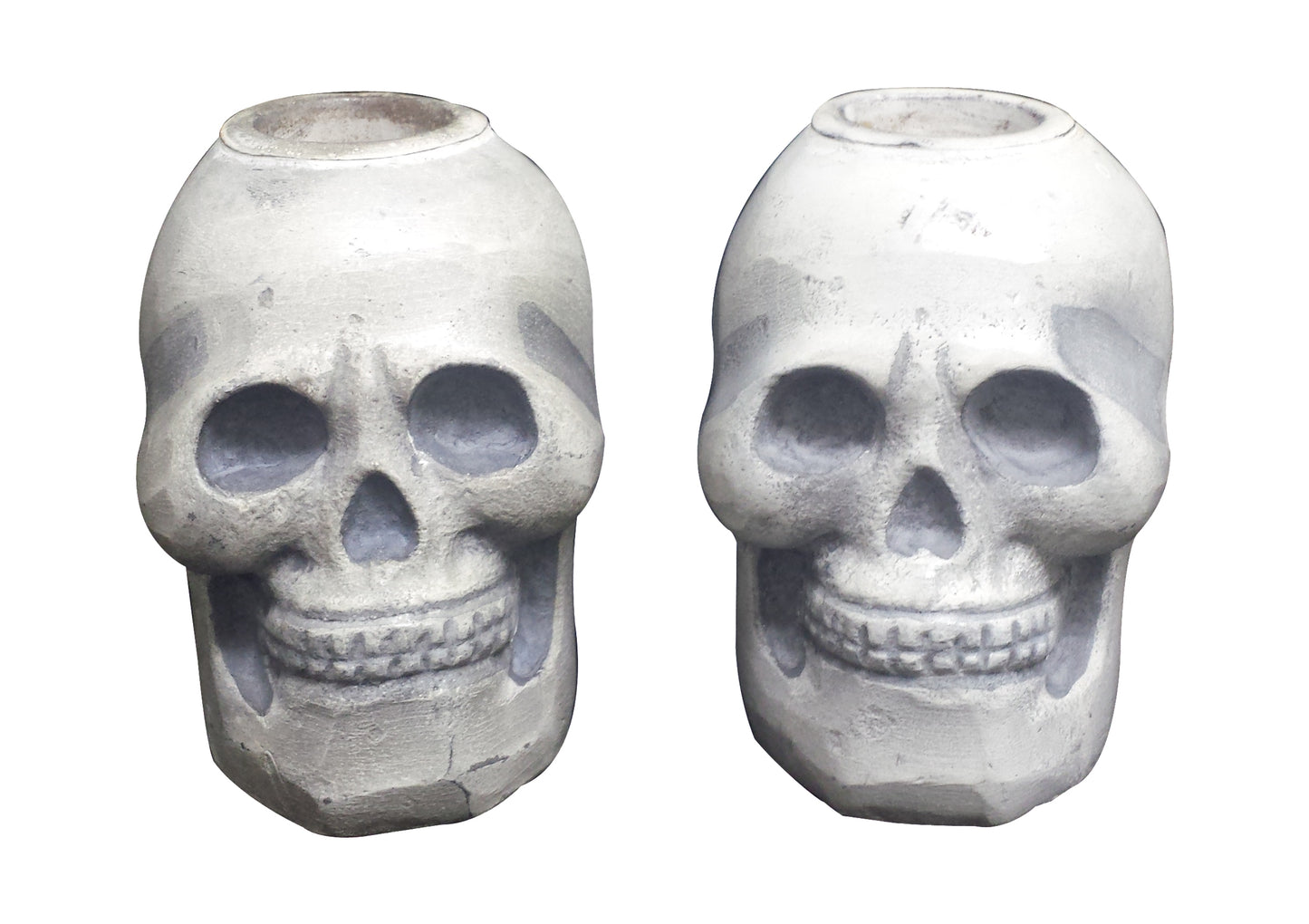 GiftBay Metallic Skeleton Skull Votive Candle Holders Set of 3 Pieces, Aluminum 3" High