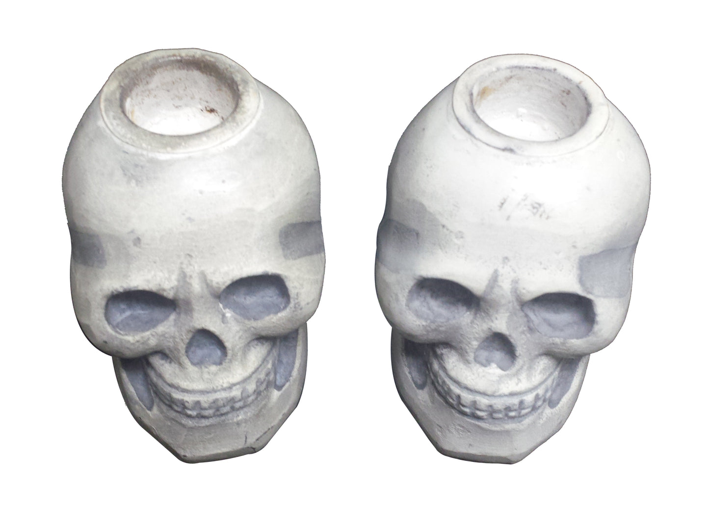 GiftBay Metallic Skeleton Skull Votive Candle Holders Set of 3 Pieces, Aluminum 3" High