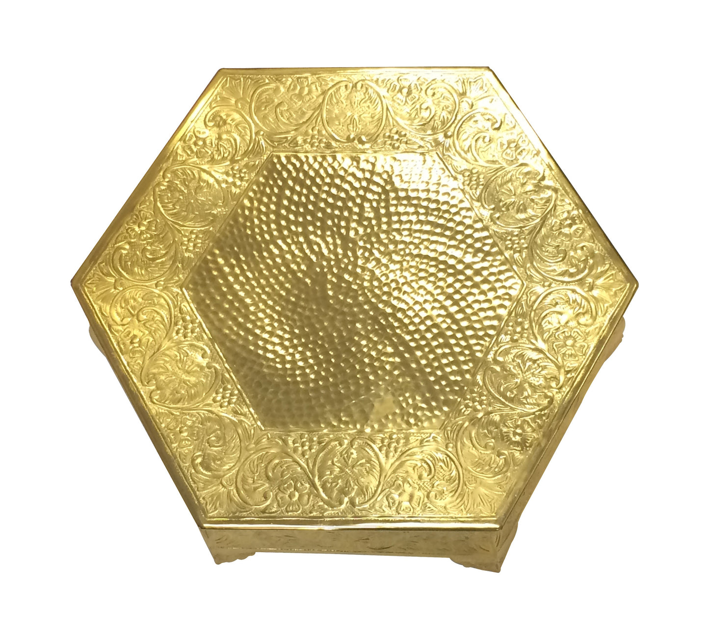 GiftBay Wedding Cake Stand Hexagonal Shape 18", Aluminum Gold Finish