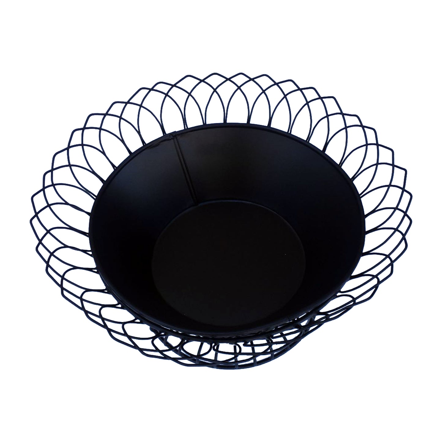 GiftBay 808-B Wire Bowl & Pot Black Container.14" diameter, Very Unique and Strongly Built for Multi- Purpose Use