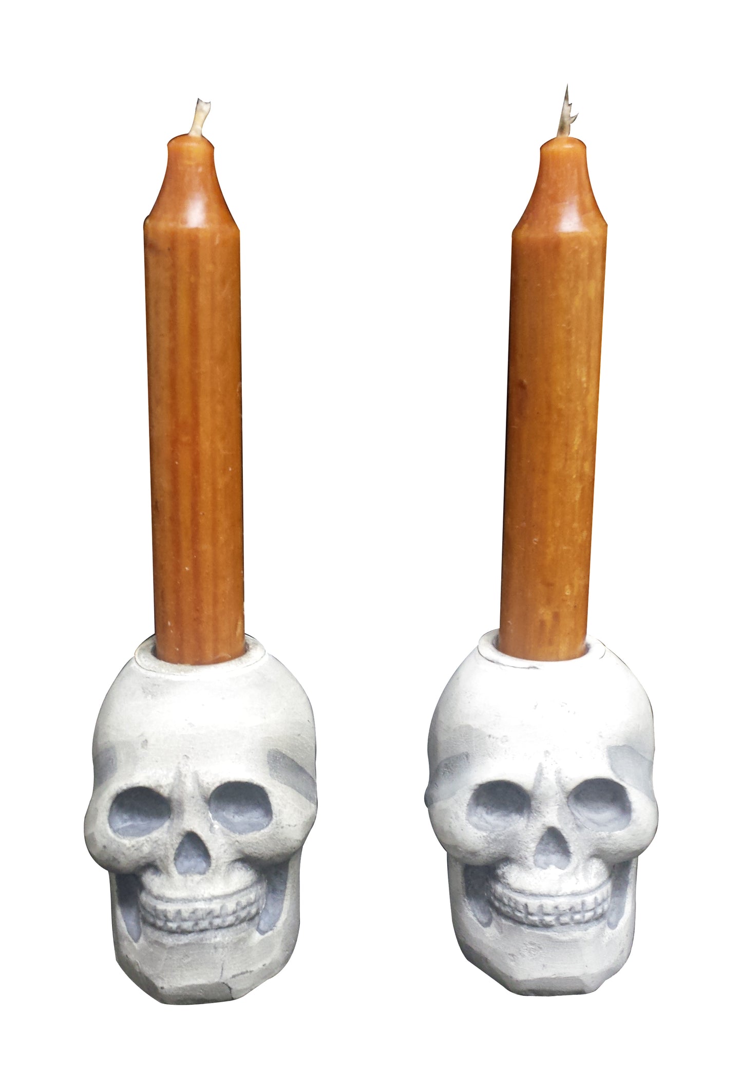 GiftBay Metallic Skeleton Skull Votive Candle Holders Set of 3 Pieces, Aluminum 3" High