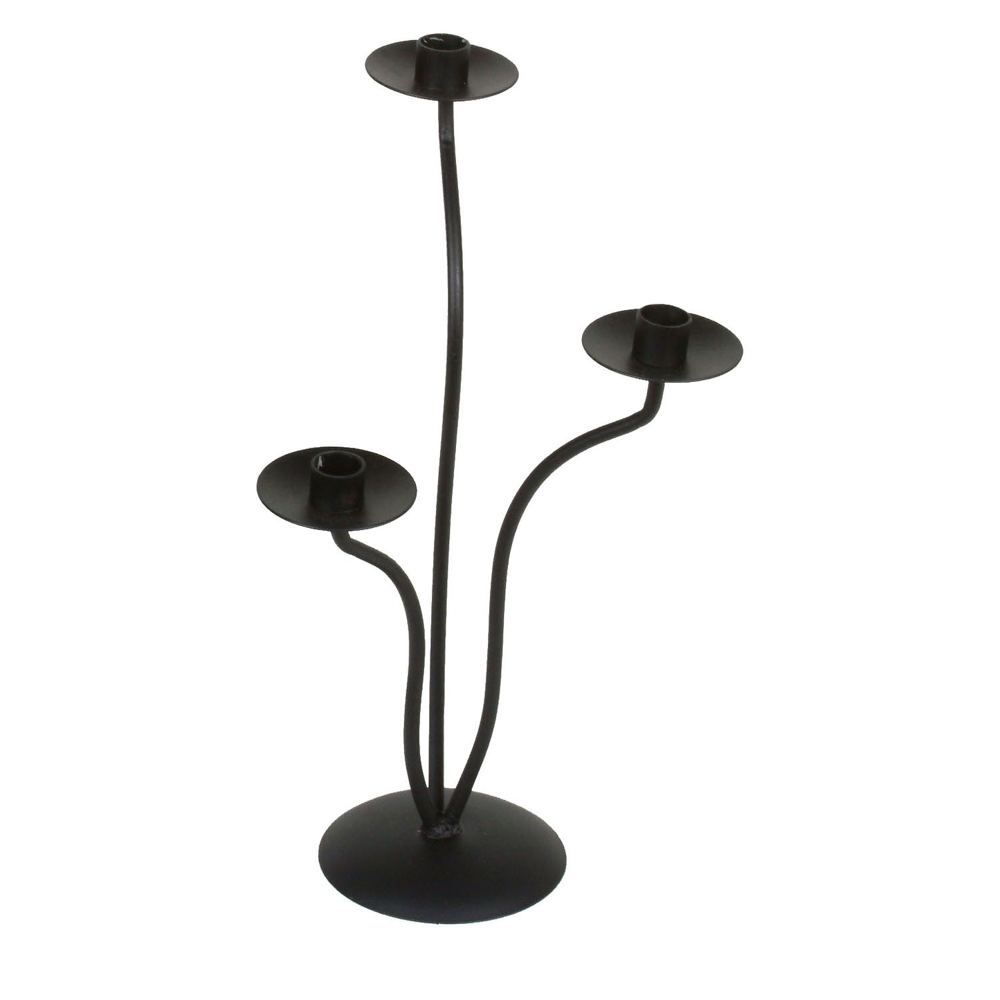 GiftBay 14007 Beautiful Candlestick Holder 15.5", Black Powder Coated Finish