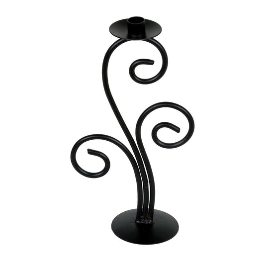 GiftBay 14008 Candlestick Holder 13", Black Powder Coated Finish