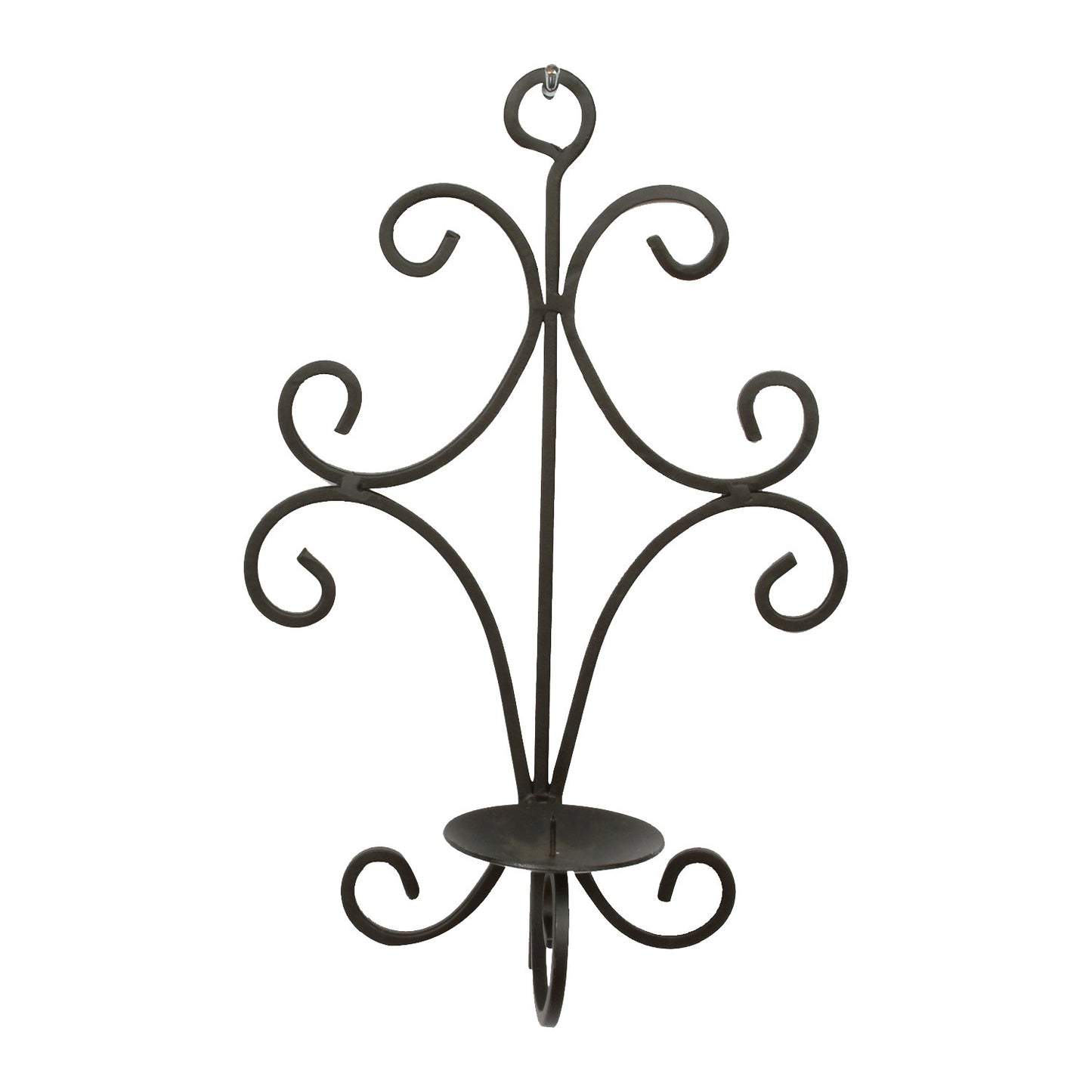 GiftBay 14021 Beautiful Wall Candle Sconce 15" High, Black Powder Coated