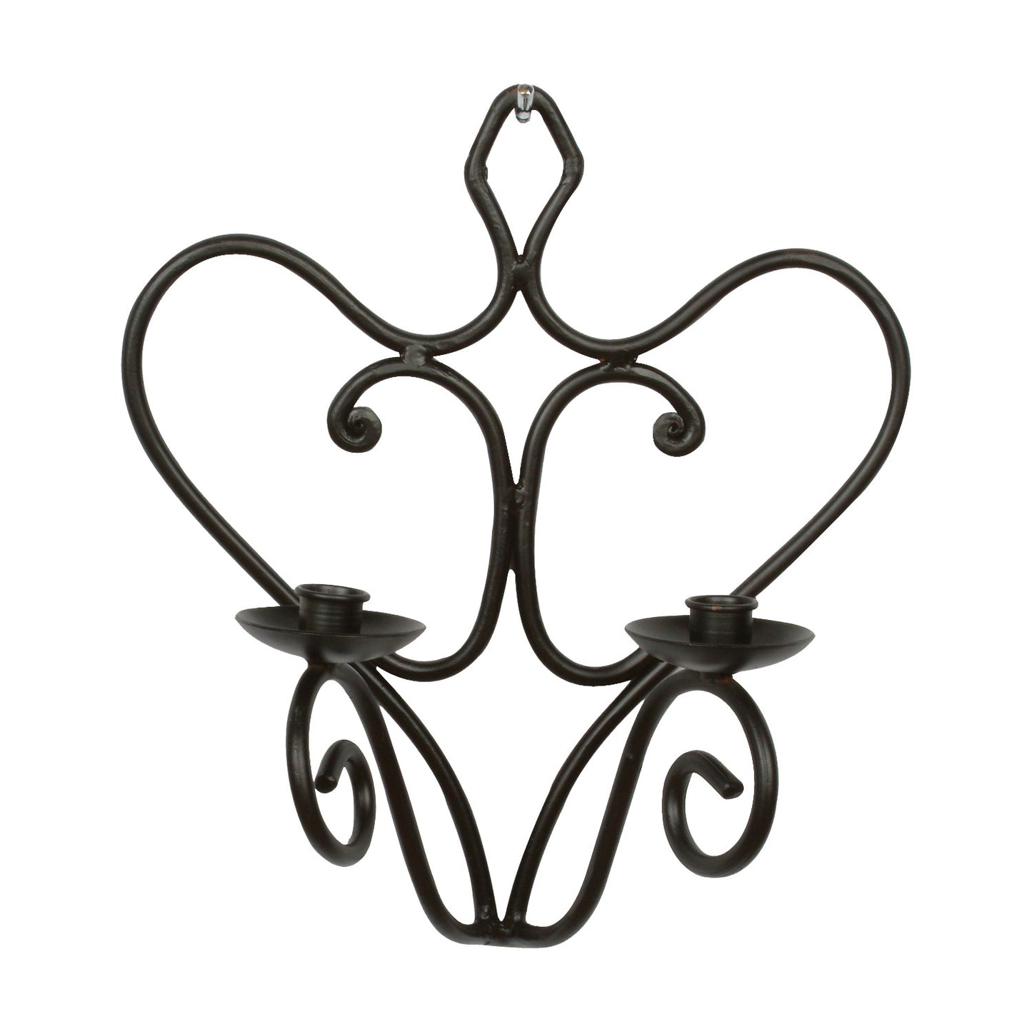 GiftBay 14022 Beautiful Wall 2- Candle Sconce 13" High, Black Powder Coated