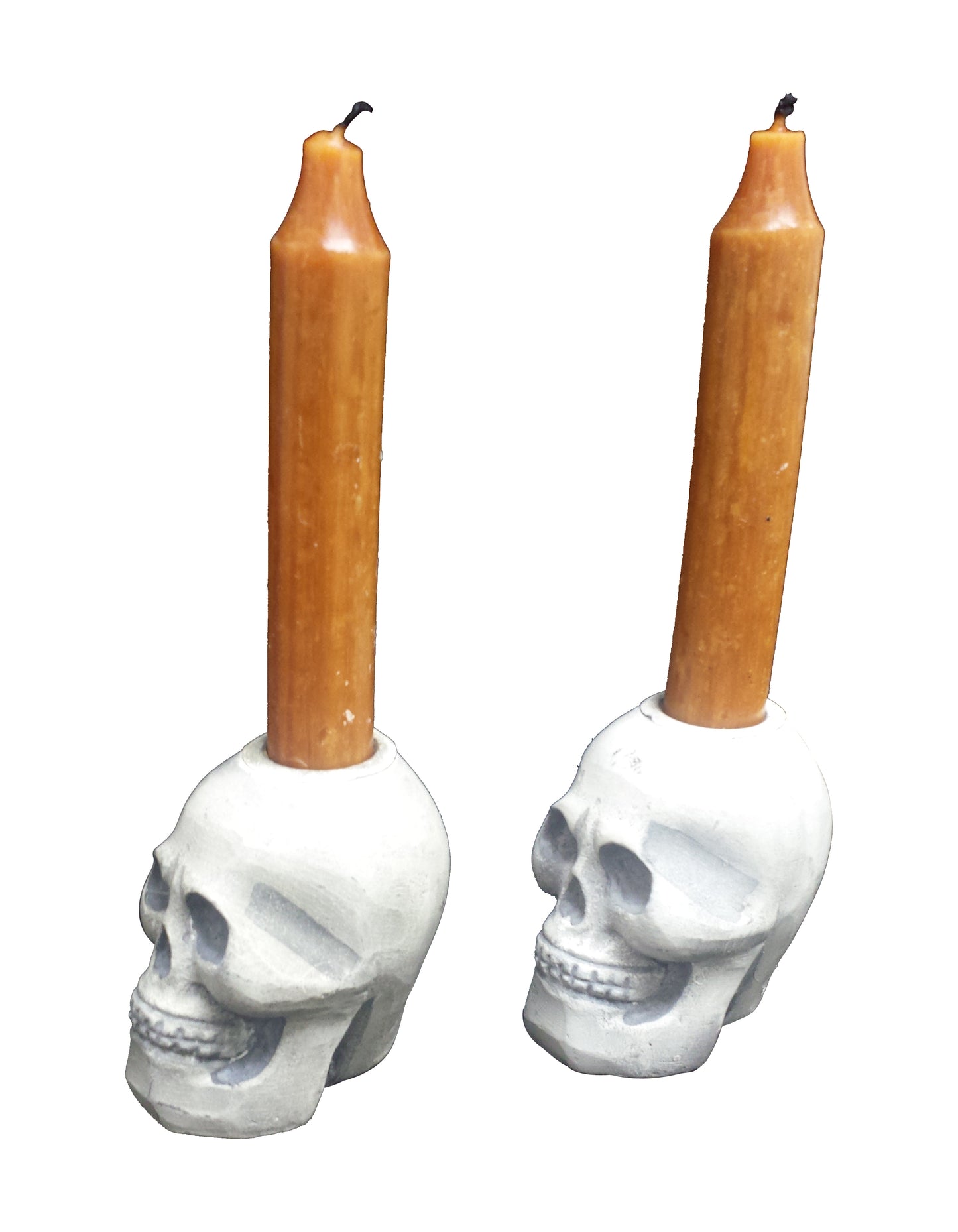 GiftBay Metallic Skeleton Skull Votive Candle Holders Set of 3 Pieces, Aluminum 3" High