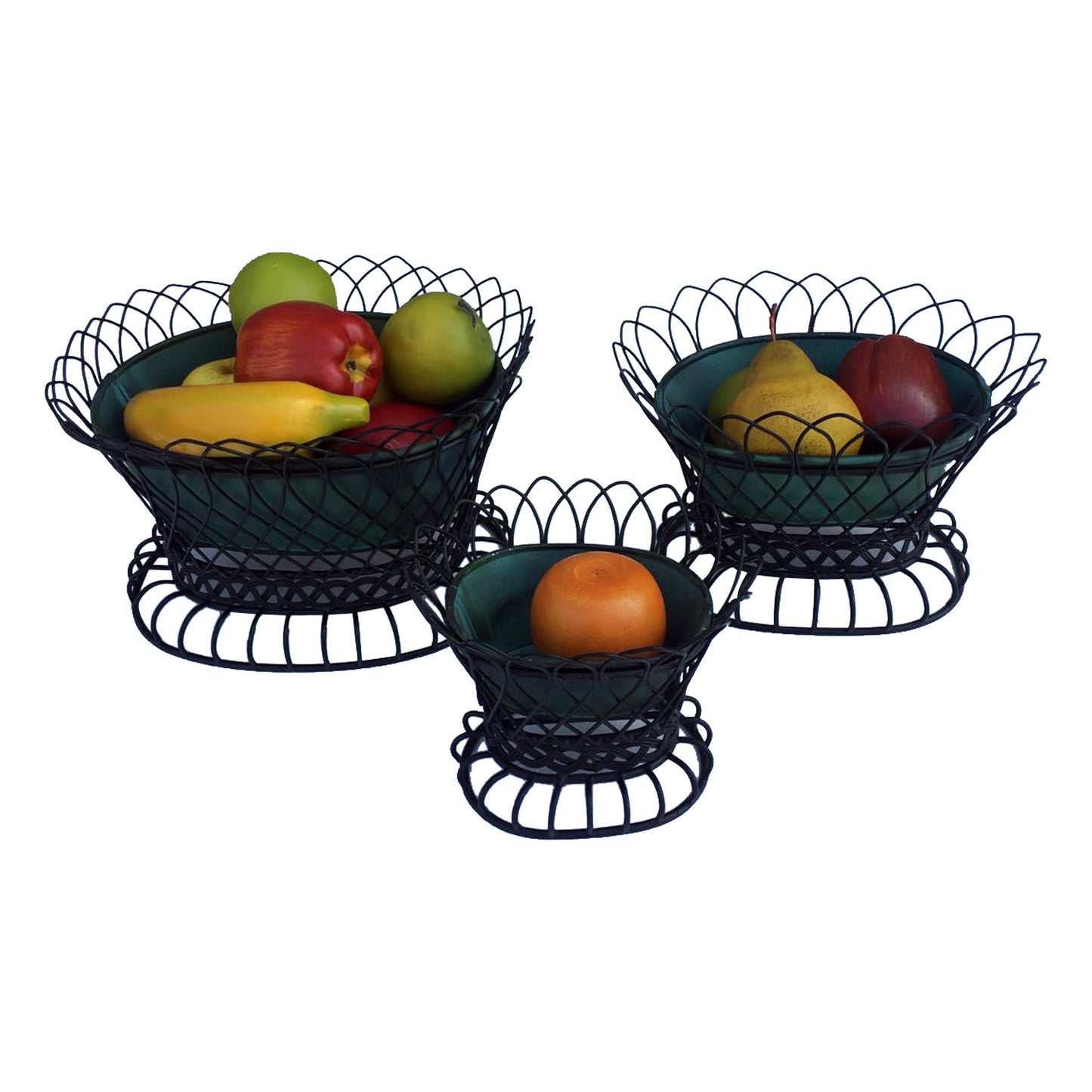 GiftBay 810-BG(S/3) Basket / Pot 3 Piece Set, Removable Pots in a Very Strong Wire Cage
