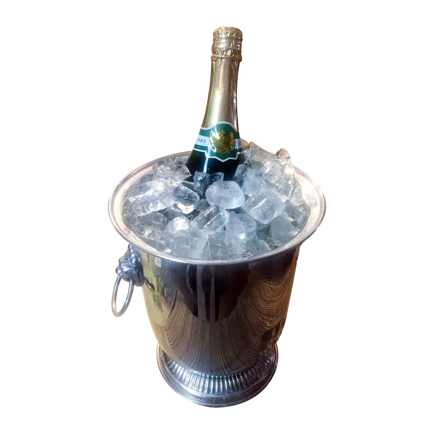 GiftBay Wine Chiller / Wine Cooler, Brass Silver 9" Height