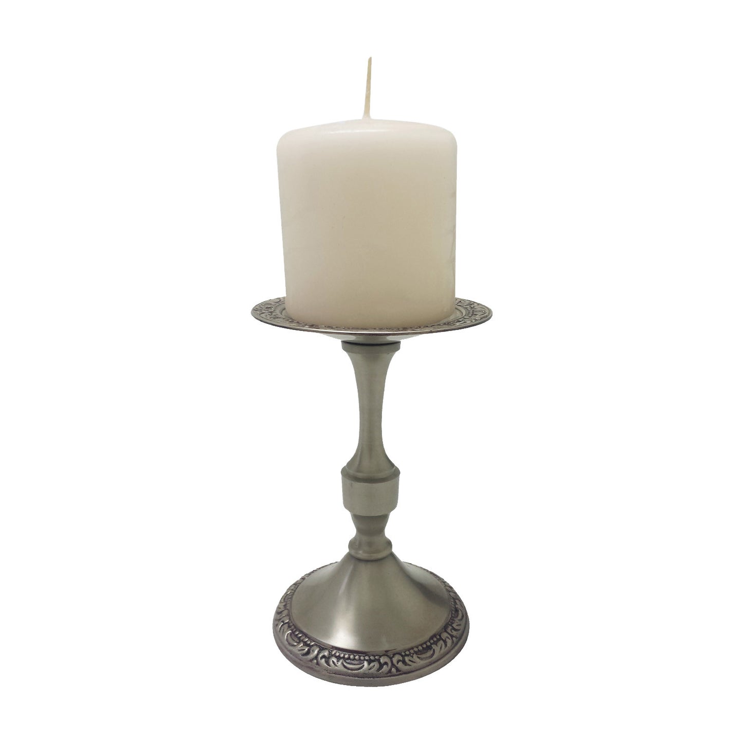GiftBay 1005 Candlestick Holder, Antique Pewter Finish, 6"h