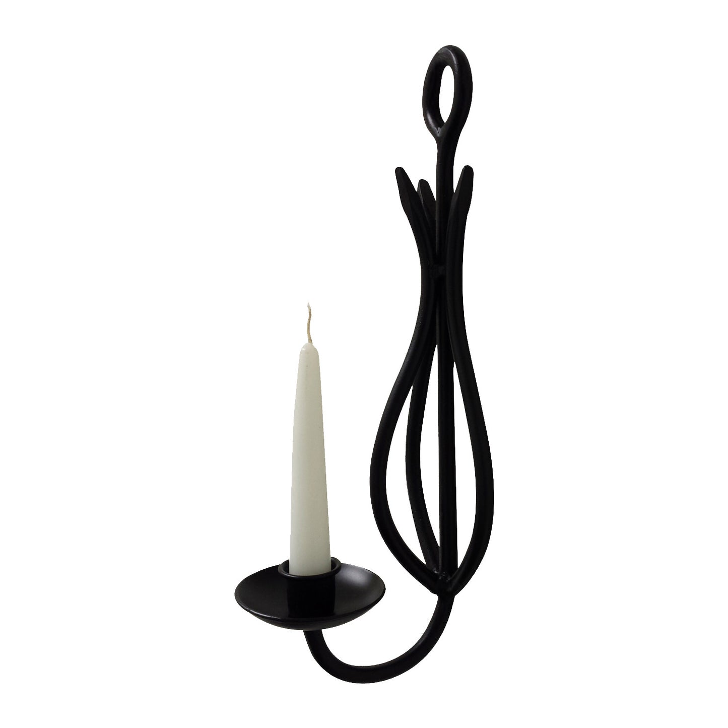 GiftBay 14020 Beautiful Wall Candle Sconce 12" High, Black Powder Coated