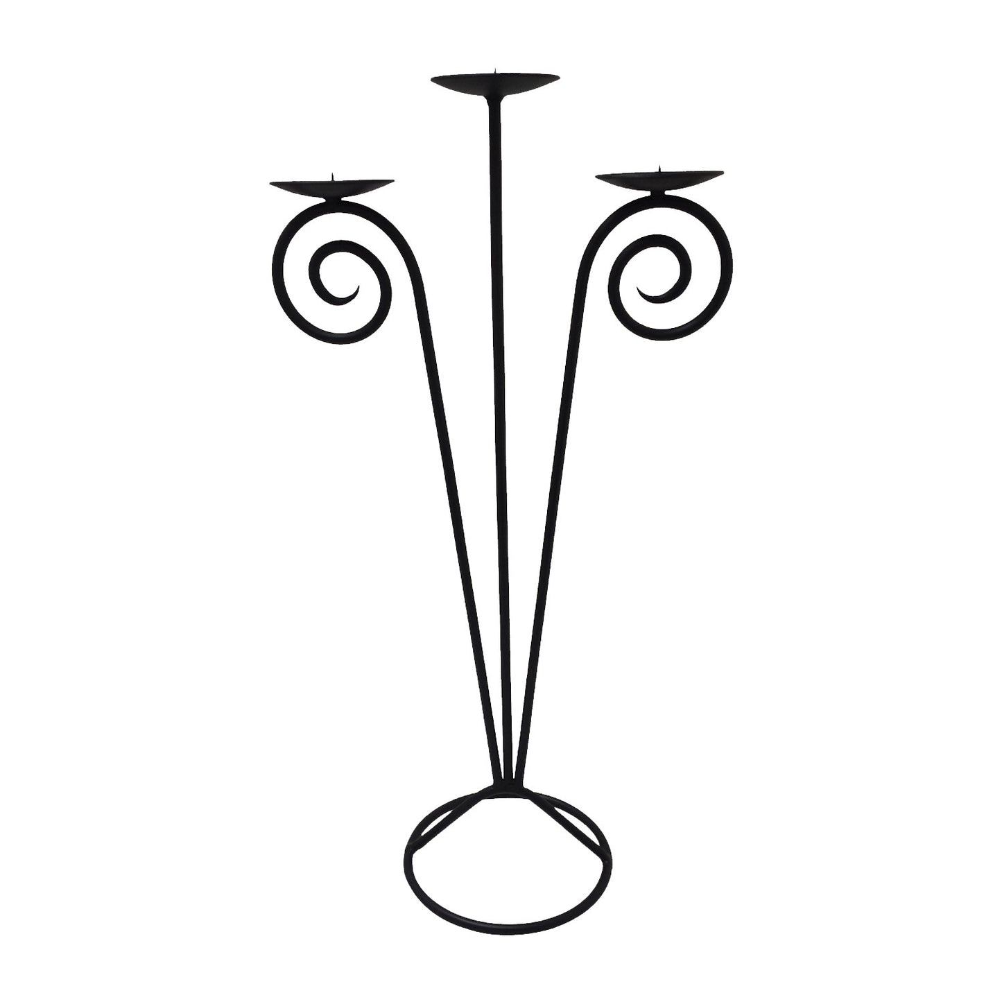 GiftBay 14014 - Beautiful 3-Candle Pillar Holder 28", Black Powder Coated Finish
