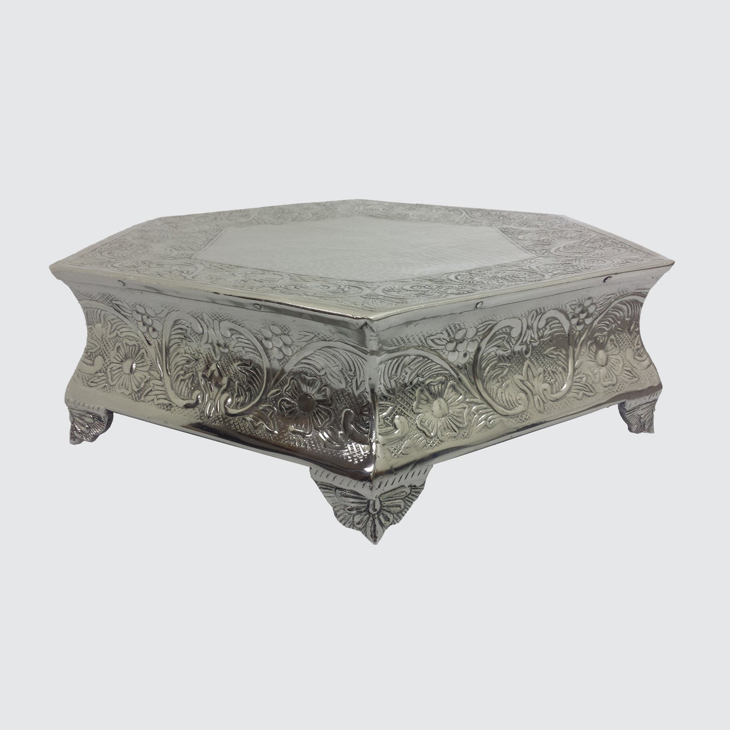 GiftBay Wedding Cake Stand Hexagonal Shape 18", Silver