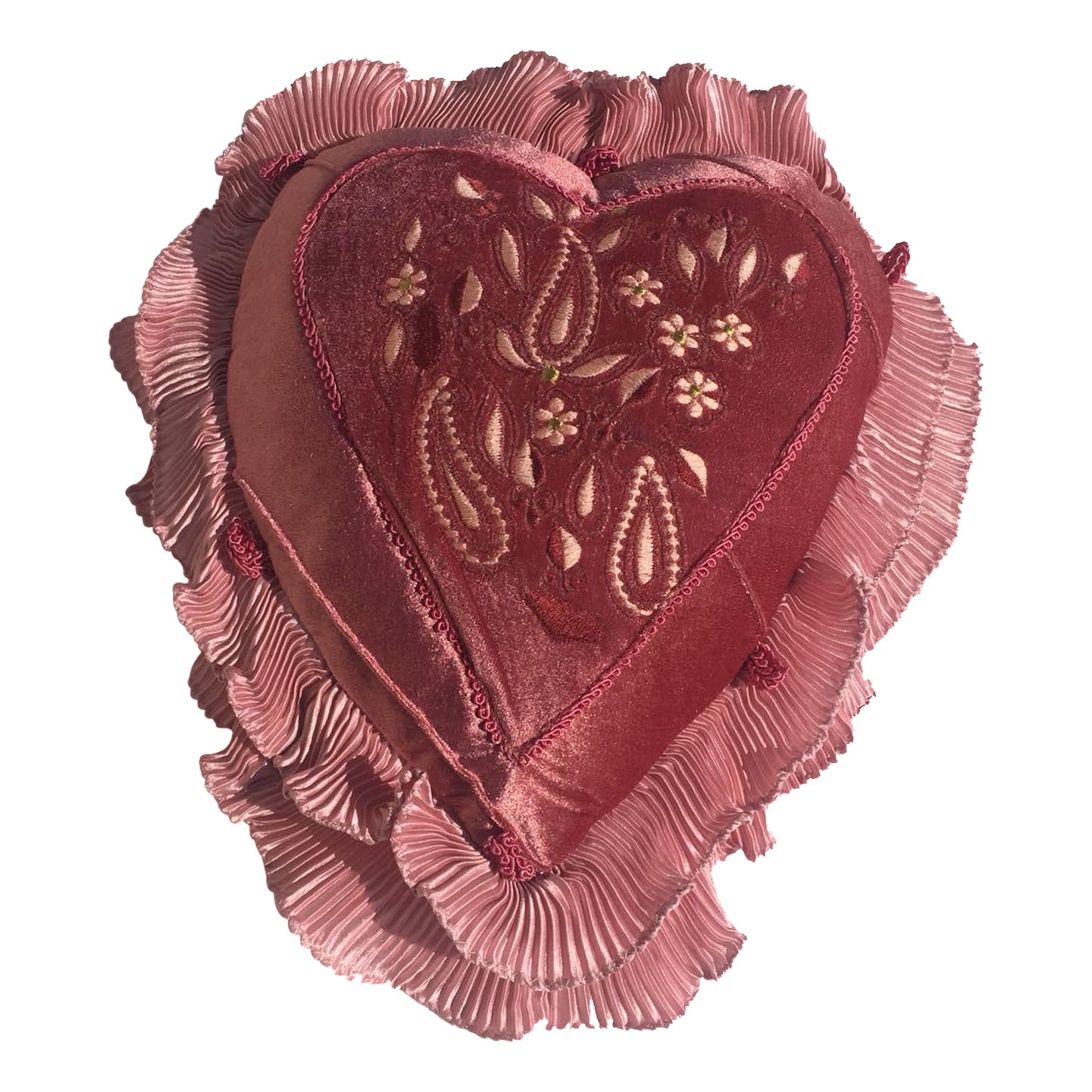 GiftBay Heart Shape Set of 2 Throw Pillow Cushion Cover 11" x 13" with Pillow