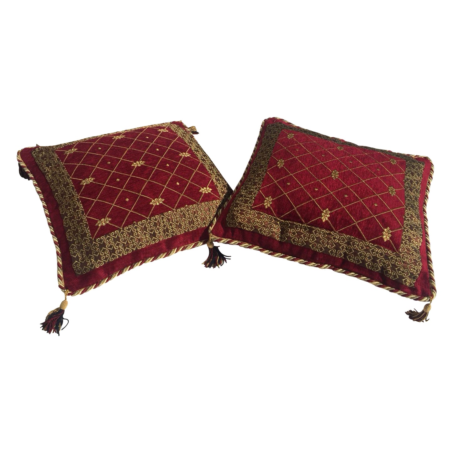 GiftBay Square Shape Set of 2 Throw Pillow Cushion Cover 16" x 16" with Pillow