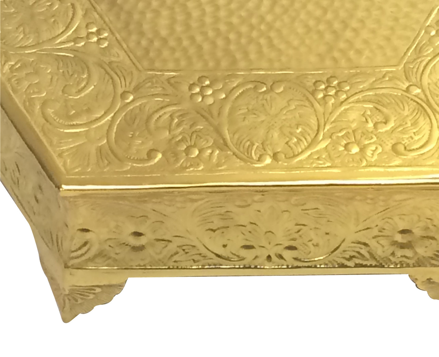 GiftBay Wedding Cake Stand Hexagonal Shape, 14-inch, Aluminum Gold