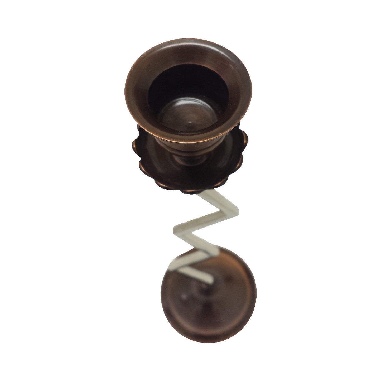 GiftBay 1011 Candlestick Holder, Antique Copper and Silver Finish, 9.5"h