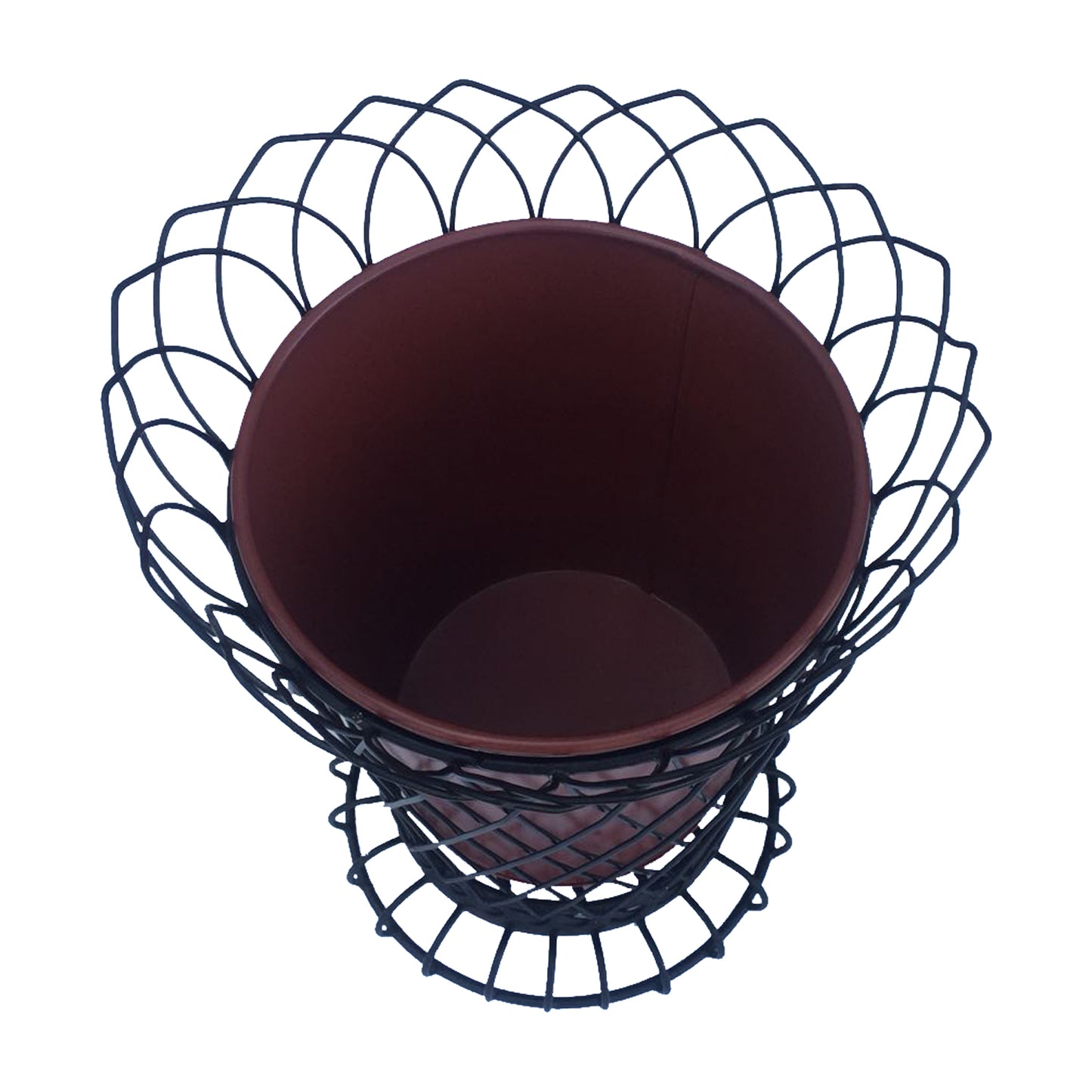 GiftBay 807-BR Tall Wire & Pot Black & Red Container / Vase 11" High. Very Unique and Strongly Built for Multi- Purpose Use