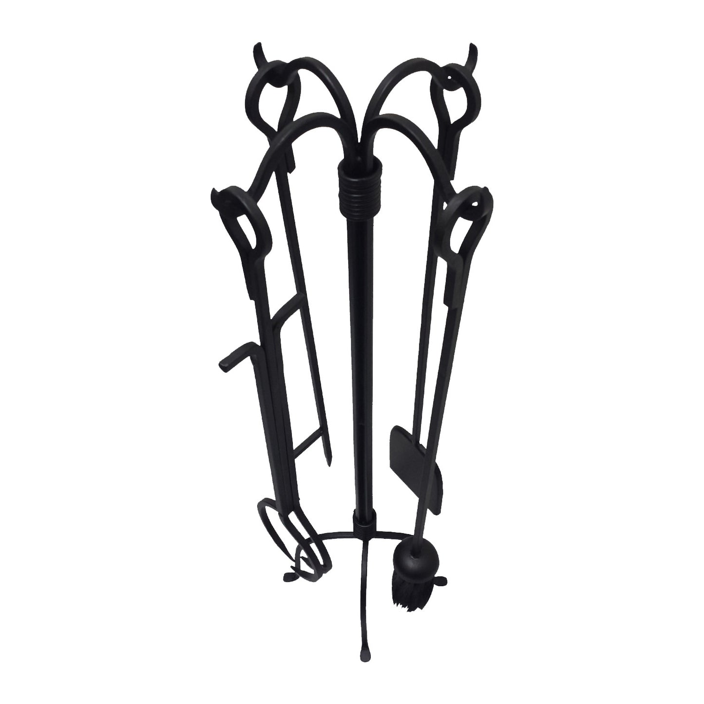 GiftBay 1108 (S/5) Fire Tool Set | 30" High | Wrought Iron | Shovel Poker Brush Tongs and Stand | Perfect for Fire Place .