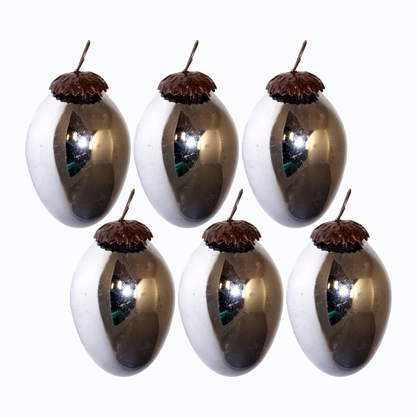 GiftBay 072(S/6) Glass Christmas Tree Ornament Set of 6 Pcs. An Antique-look Glass Ornament Set.