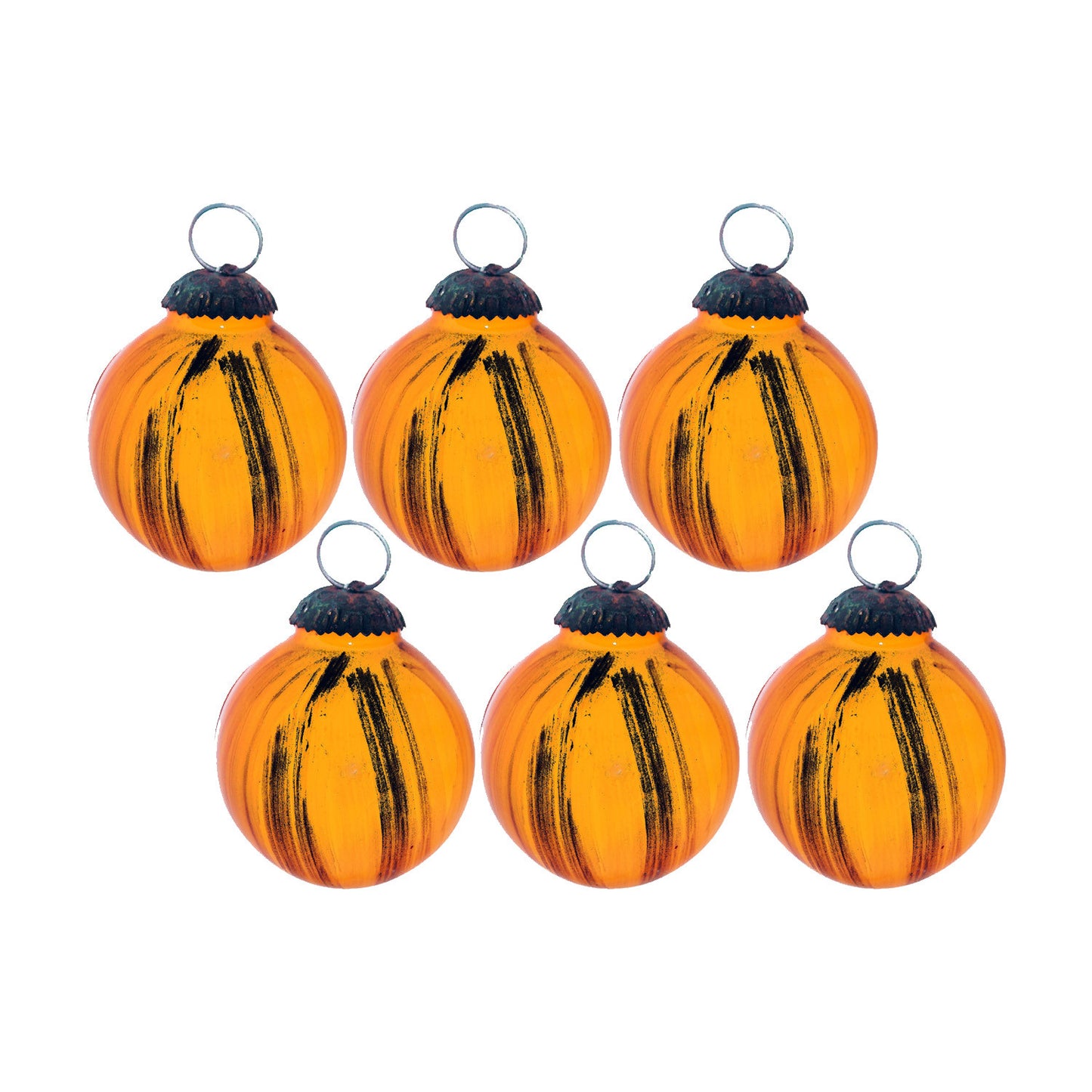 GiftBay 129(S/6) Glass Christmas Tree Ornament Set of 6 Pcs. An Antique-look Glass Ornament Set.