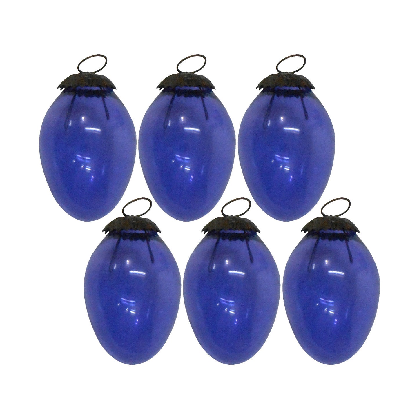 GiftBay 098(S/6) Glass Christmas Tree Ornament Set of 6 Pcs. An Antique-look Glass Ornament Set.