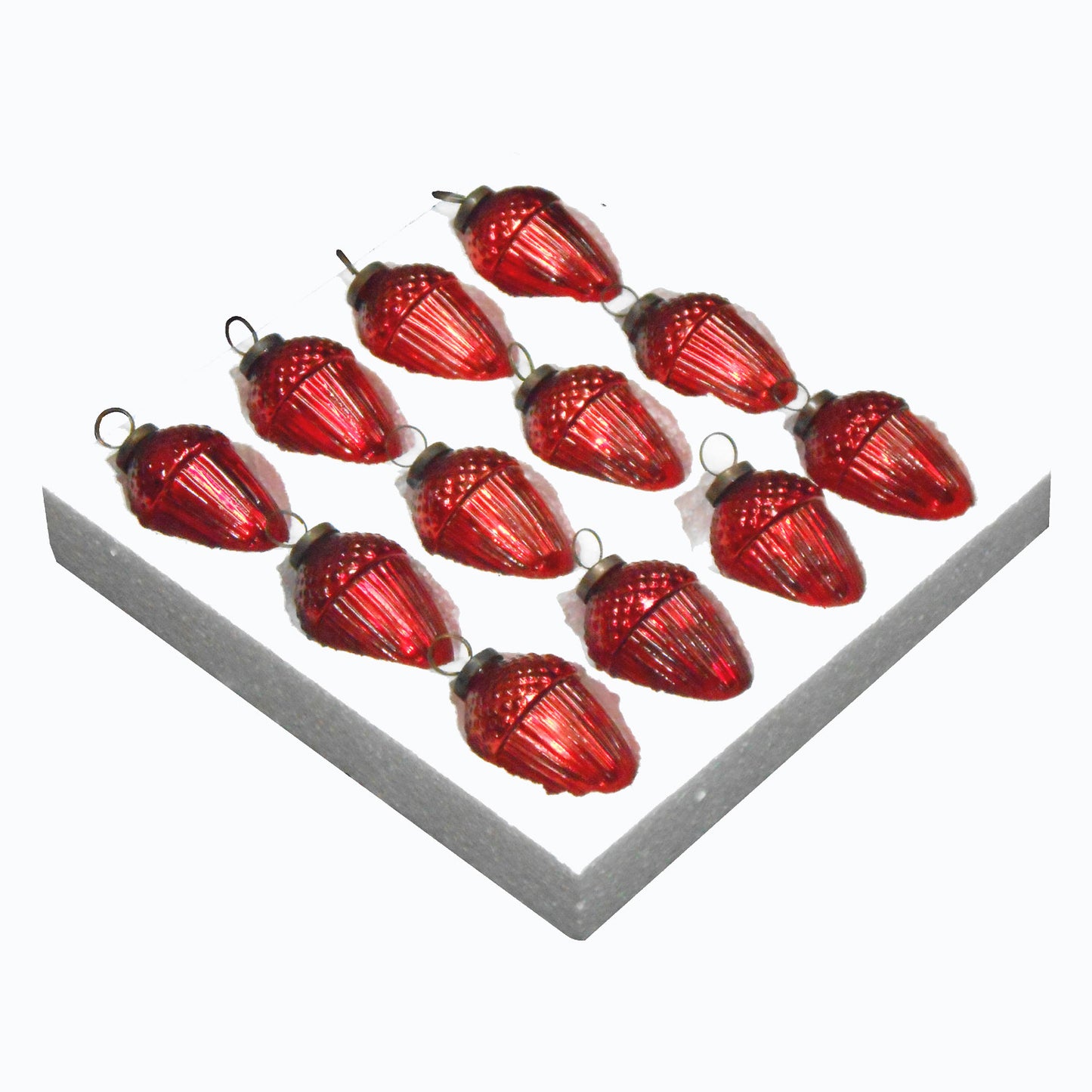 GiftBay Creations ORN-111(S/12) Antique-look Glass Ornament 3.5" H, Set of 12 for Christmas Tree Decoration