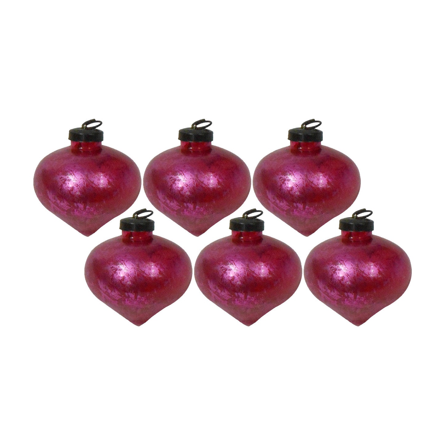 GiftBay 090(S/6) Glass Christmas Tree Ornament Set of 6 Pcs. An Antique-look Glass Ornament Set.