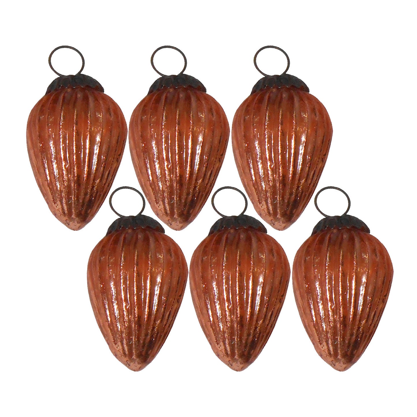 GiftBay 242(S/6) Glass Christmas Tree Ornament Set of 6 Pcs. An Antique-look Glass Ornament Set.