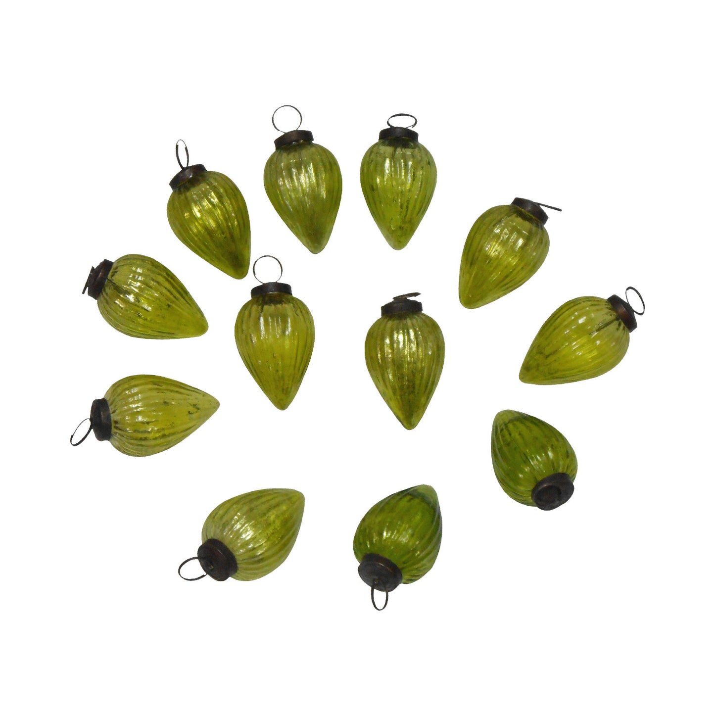 GiftBay Creations ORN-118(S/12) Antique-look Glass Ornament 3" H, Set of 12 for Christmas Tree Decoration
