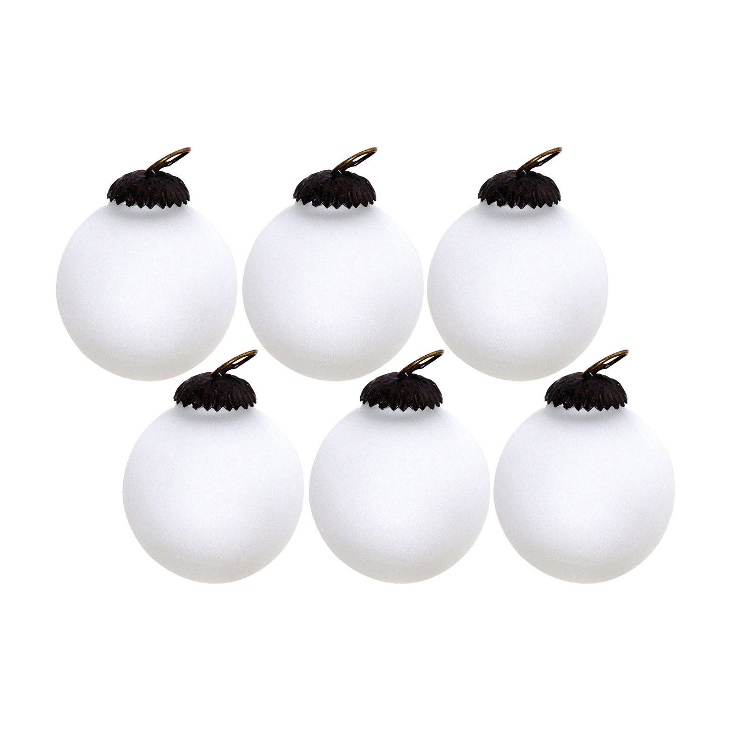 GiftBay 037(S/6) Antique-look Glass Ornament Set of 6 for Christmas Tree Decorations.
