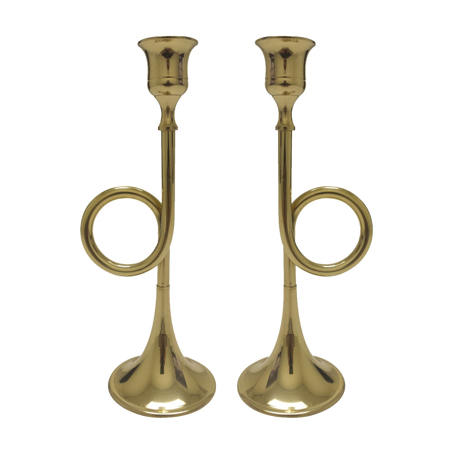 GiftBay 1009(S/2) Candlestick Holder, Brass Polished Finish, 8.5"h