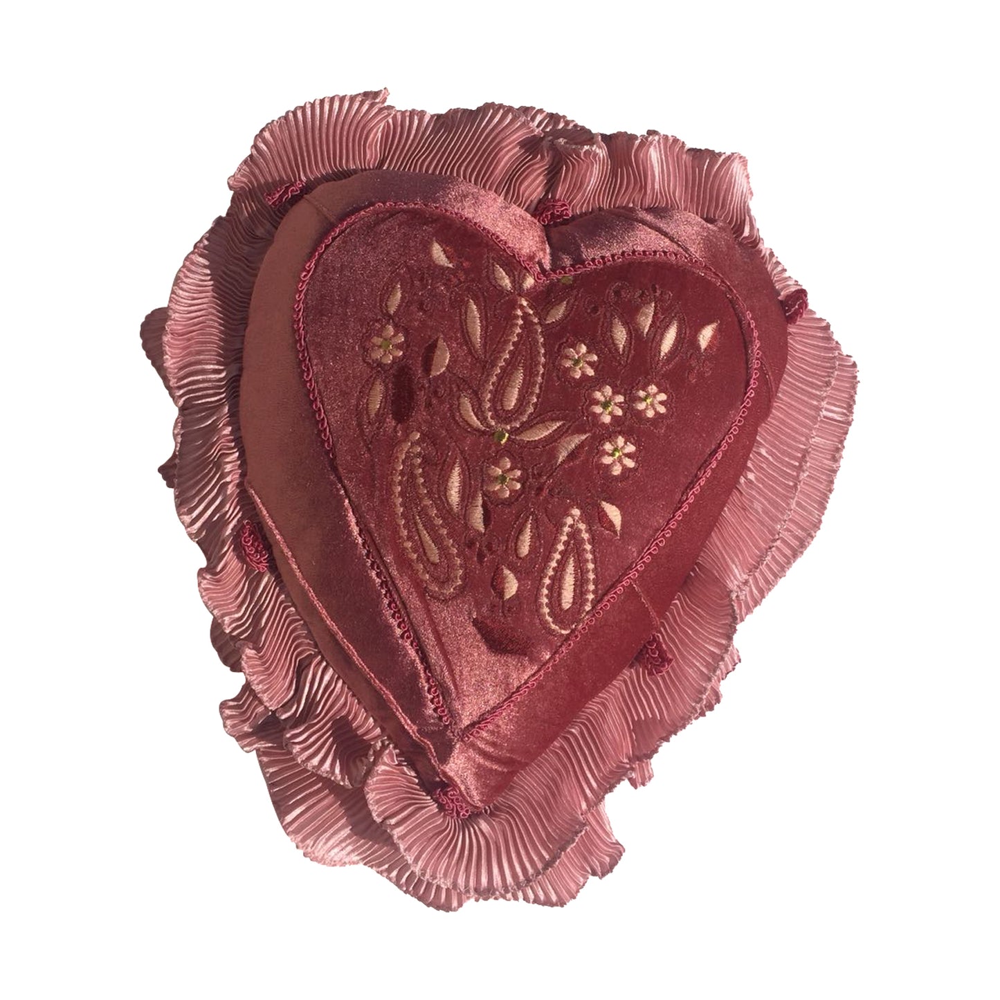 GiftBay Heart Shape Set of 2 Throw Pillow Cushion Cover 11" x 13" with Pillow