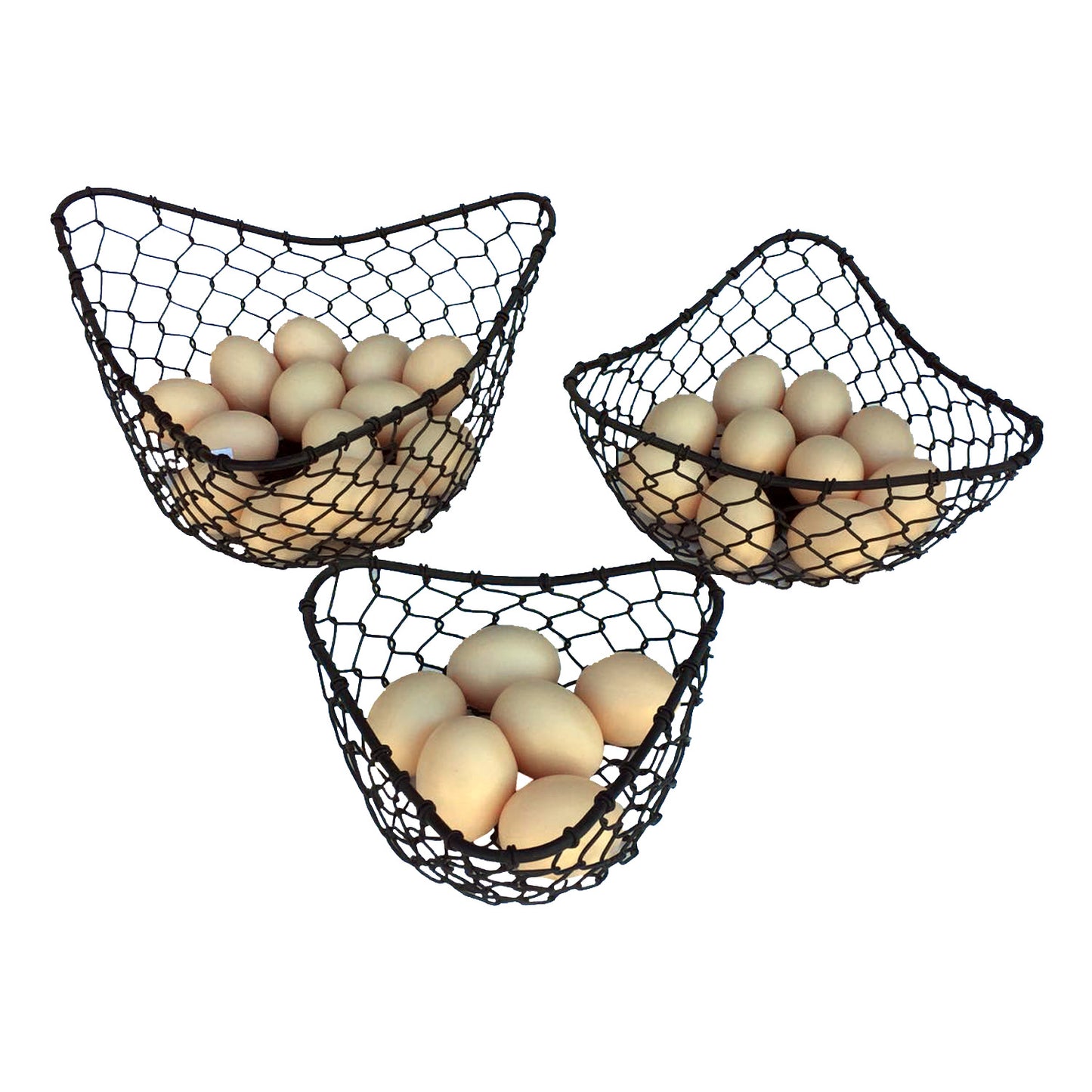 GiftBay 901(S/3) Strongly Built Wire Basket Set of 3 Black Powder Coated Finish for Fruits, Breads, Vegetables, Flowers Display
