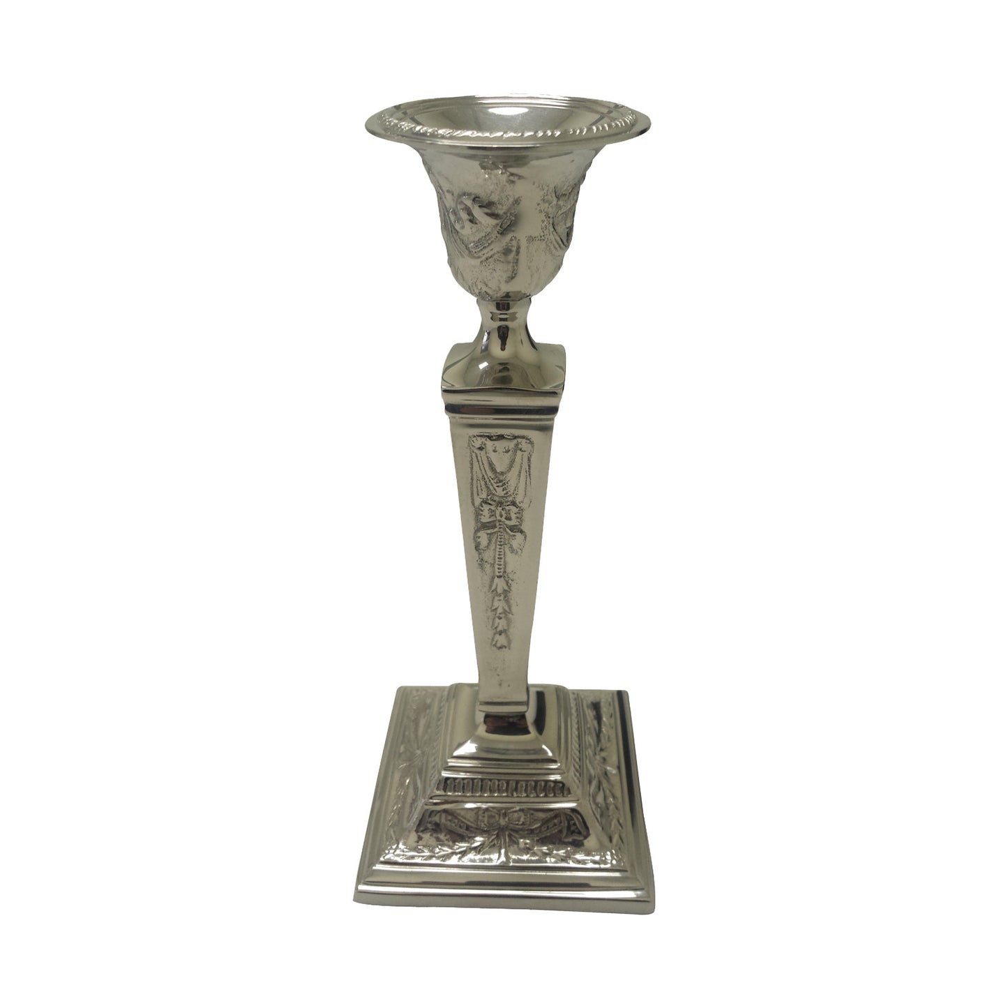 GiftBay 1012-A Candlestick Holder, Silver Finish, 11"h