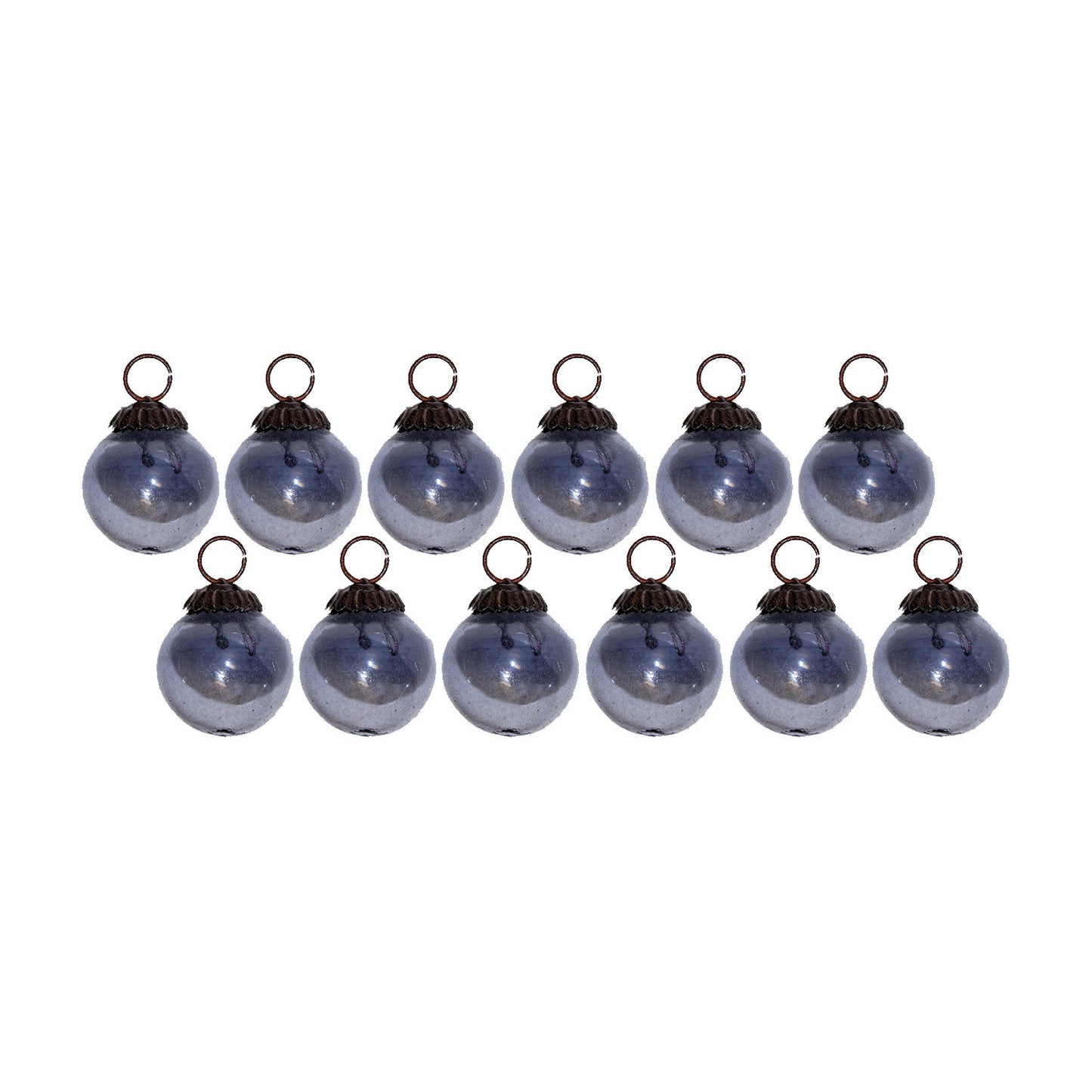 GiftBay 029(S/12) Antique-look Glass Ornament Set of 12 for Christmas Tree Decorations.