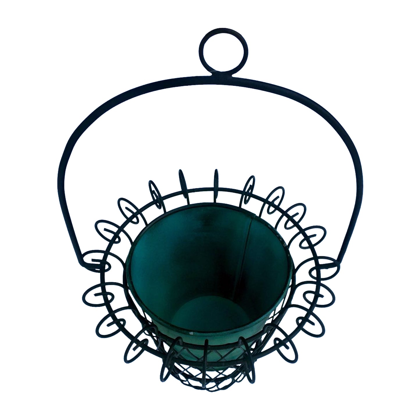 GiftBay 811-BG all Wire & Pot Black & Green Container / Vase 16.5" High. Very Unique and Strongly Built for Multi- Purpose Use
