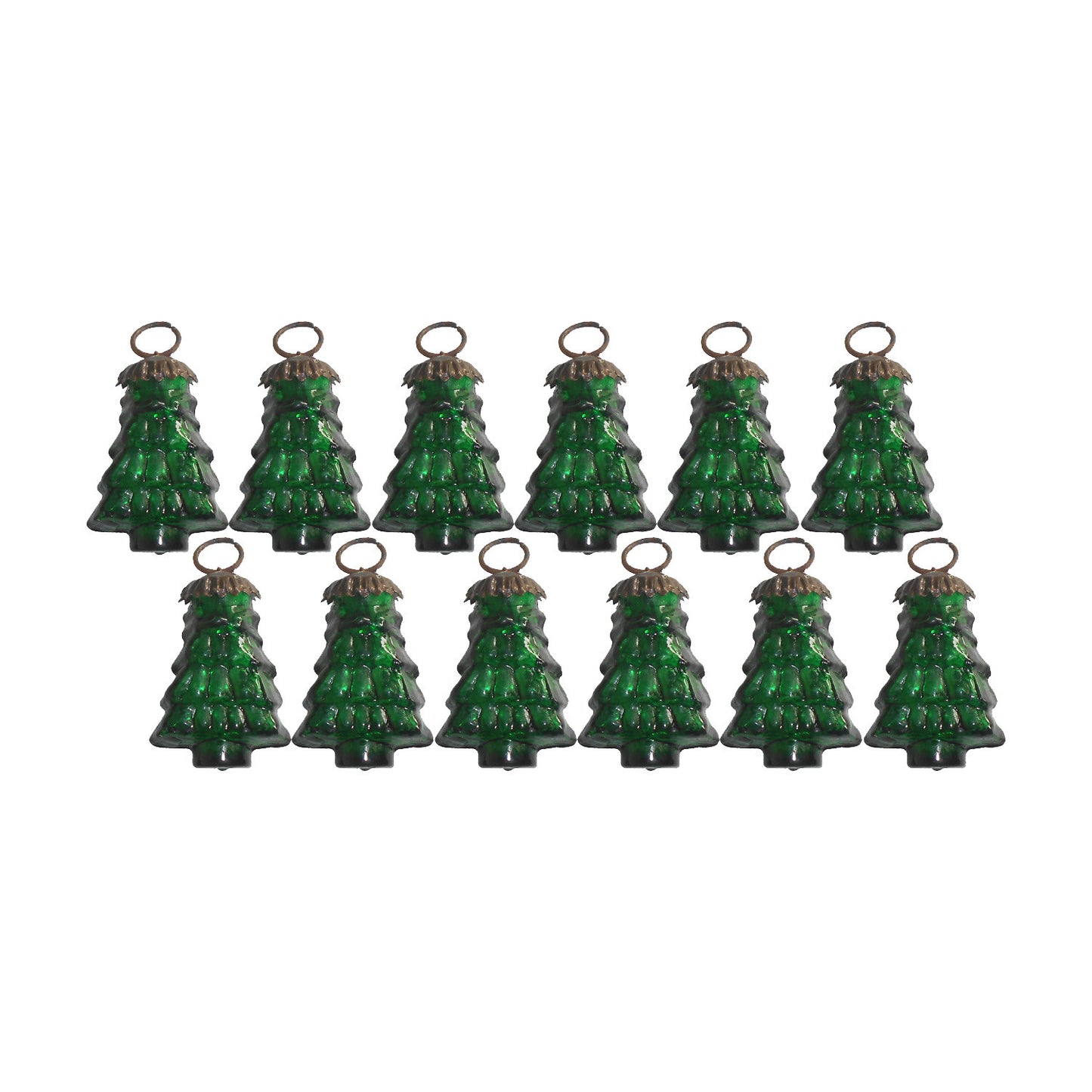 GiftBay 239(S/12) Glass Christmas Tree Ornament Set of 12 Pcs. An Antique-look Glass Ornament Set.