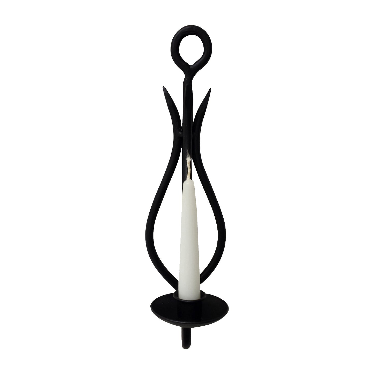 GiftBay 14020 Beautiful Wall Candle Sconce 12" High, Black Powder Coated