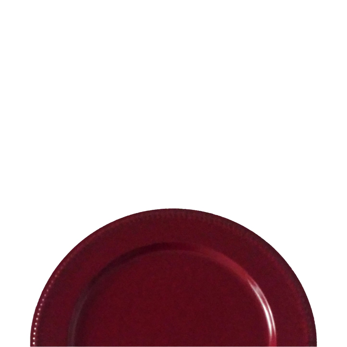 GiftBay Creations CP-006(S/4) Wedding Charger Plates 13" Round with Embossed on Border with Unique Beaded Design, Burgundy Finish Set of 4 Plates