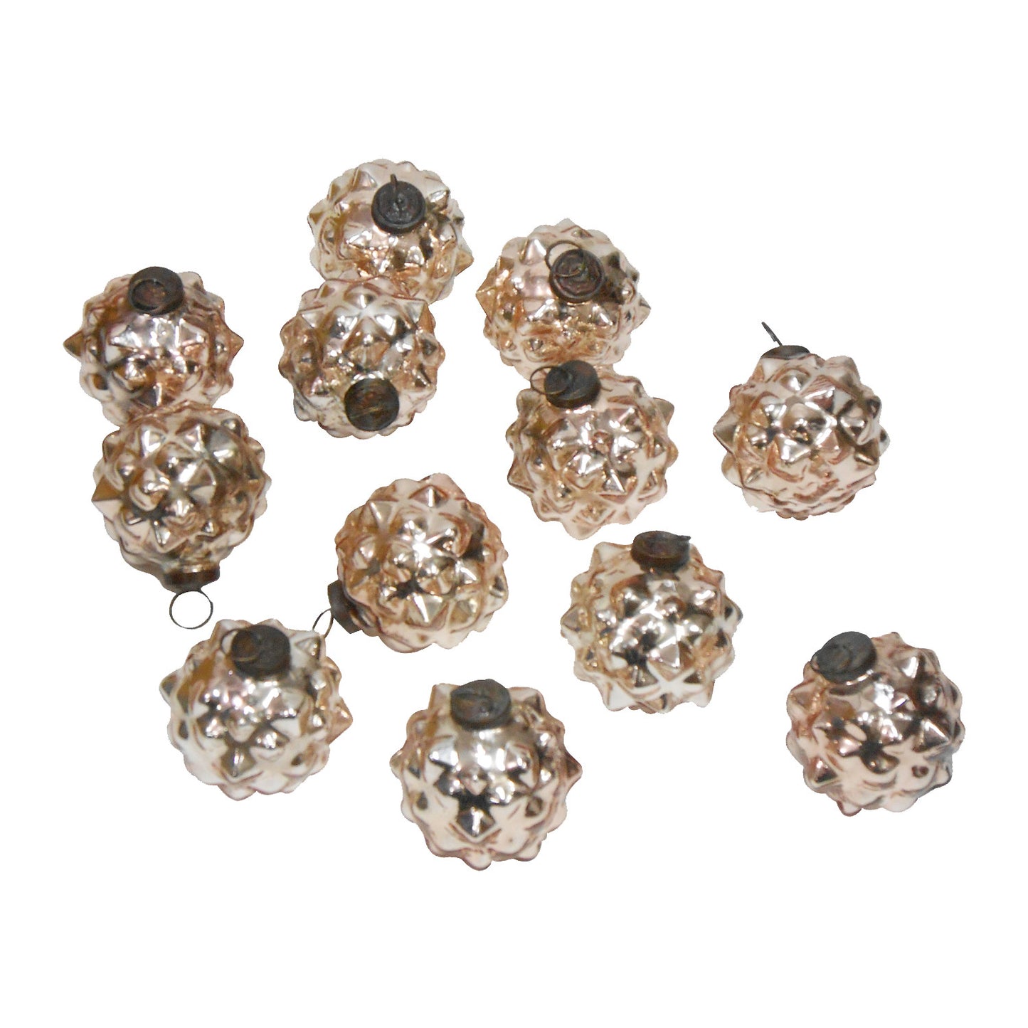 GiftBay ORN-105(S/12) Antique-look Glass Ornament 3" H, Set of 12 for Christmas Tree Decorations