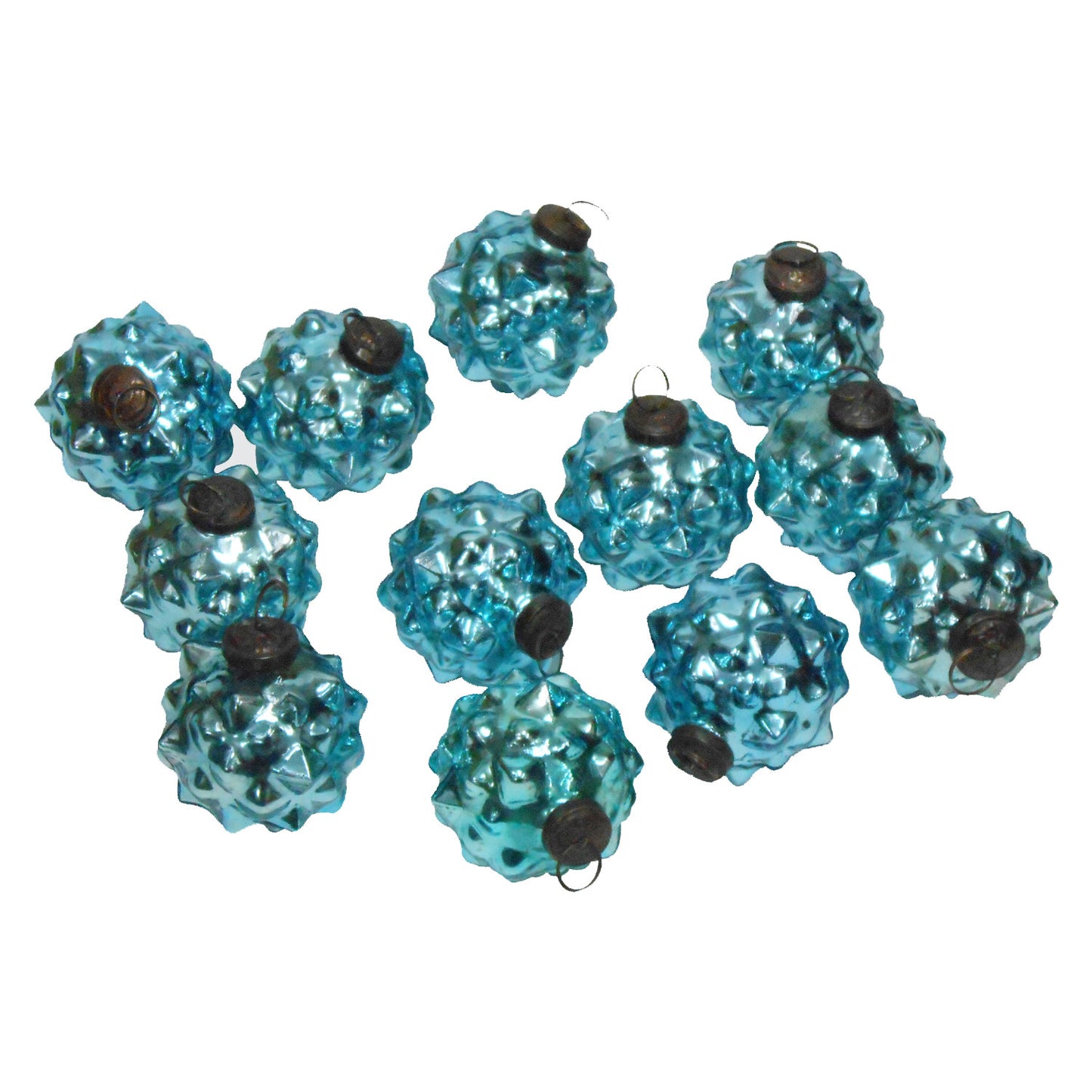GiftBay ORN-106(S/12) Antique-look Glass Ornament 3" H, Set of 12 for Christmas Tree Decorations