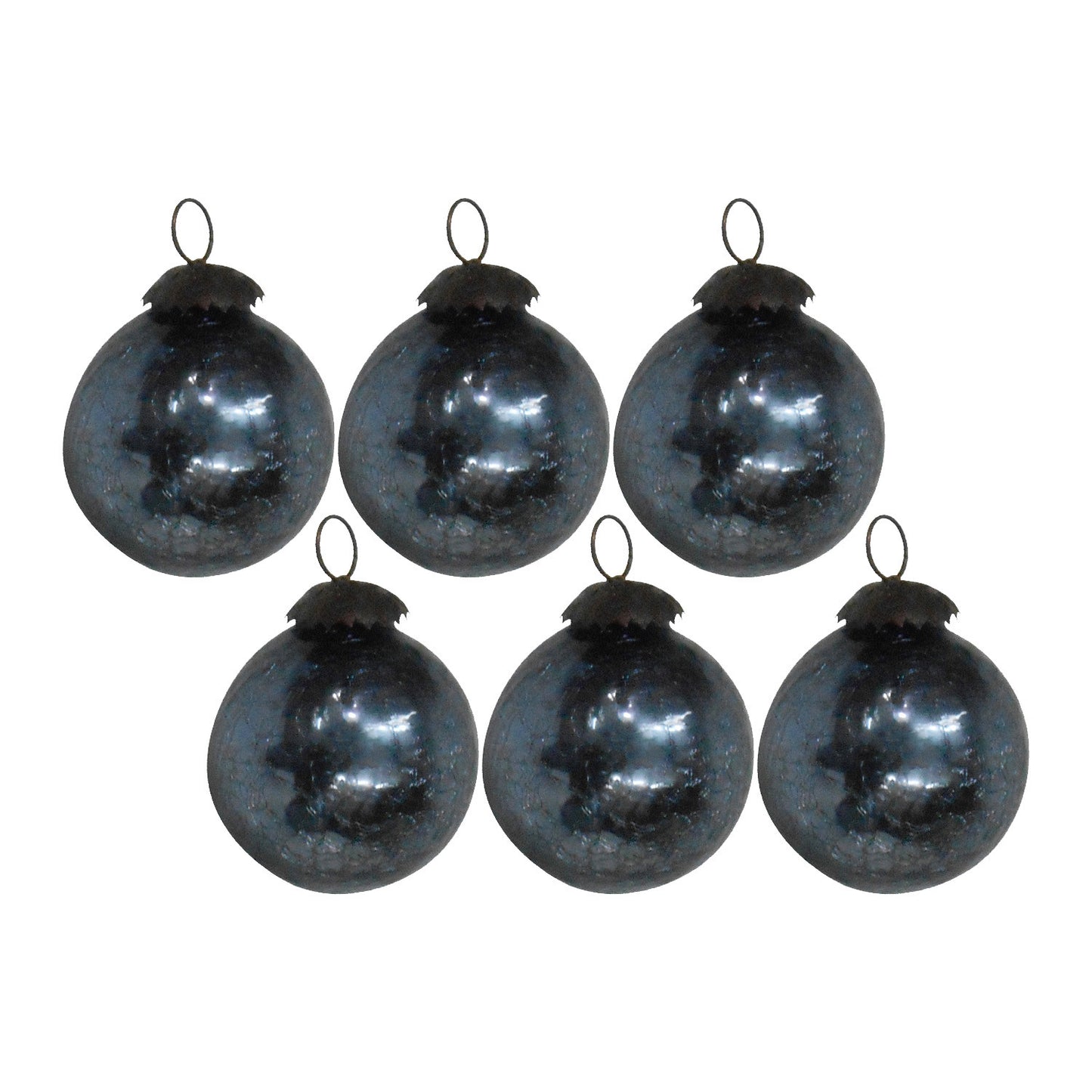 GiftBay 152(S/6) Glass Christmas Tree Ornament Set of 6 Pcs. An Antique-look Glass Ornament Set.