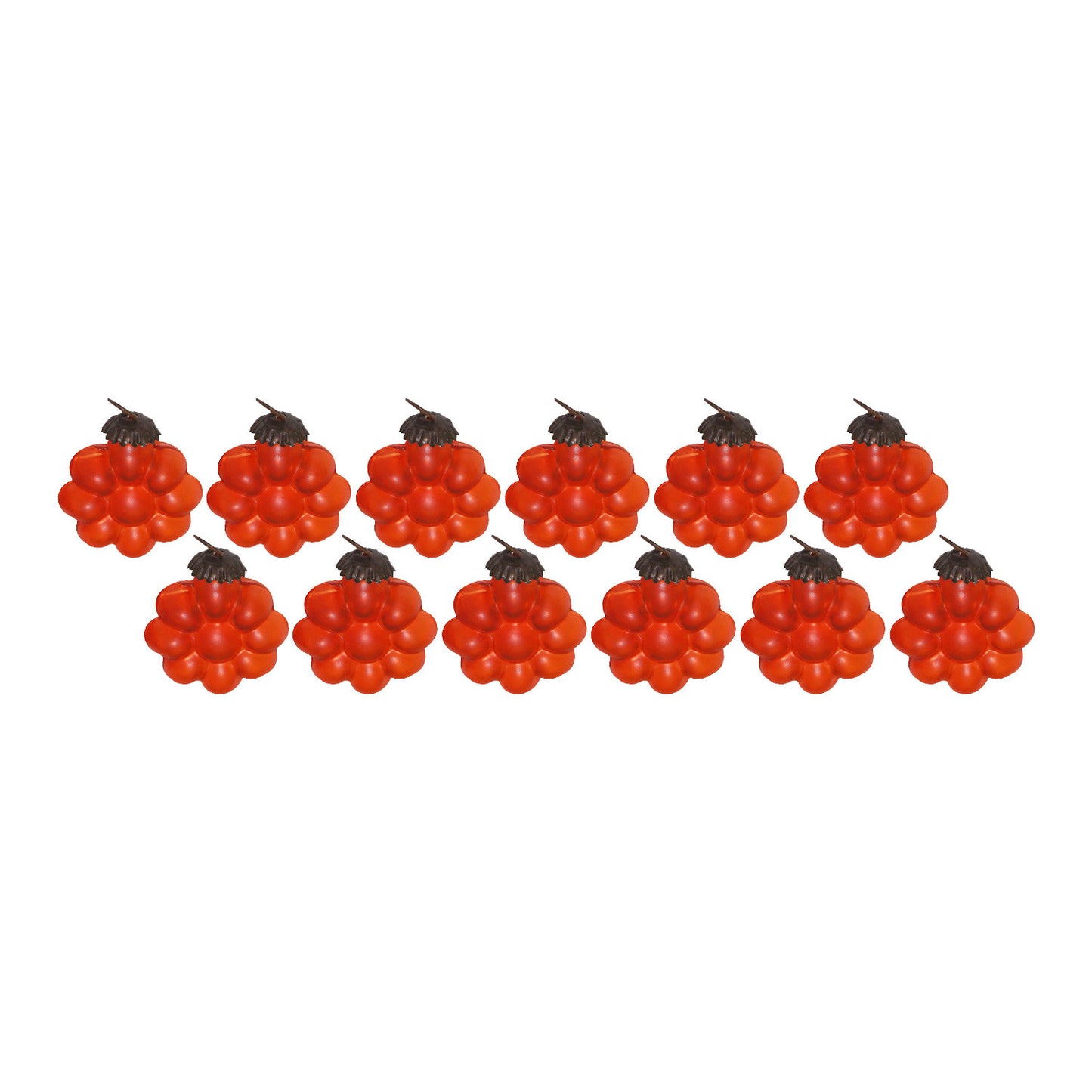 GiftBay 030(S/12)Orange Flower Glass Christmas Tree Ornament Set of 12 Pcs. An Antique-look Glass Ornament Set.