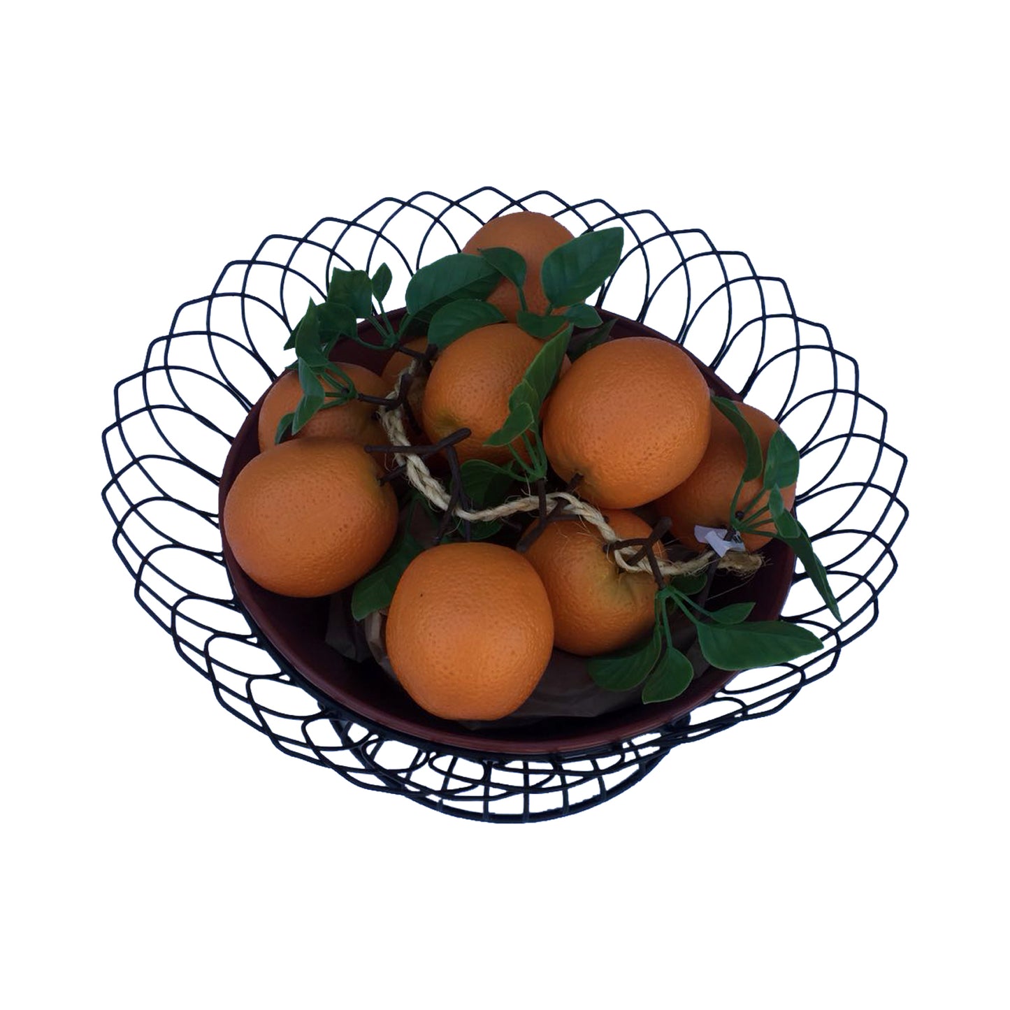 GiftBay 808-BR Wire Bowl & Pot Black & Red Container.14" Diameter, Very Unique and Strongly Built for Multi- Purpose Use