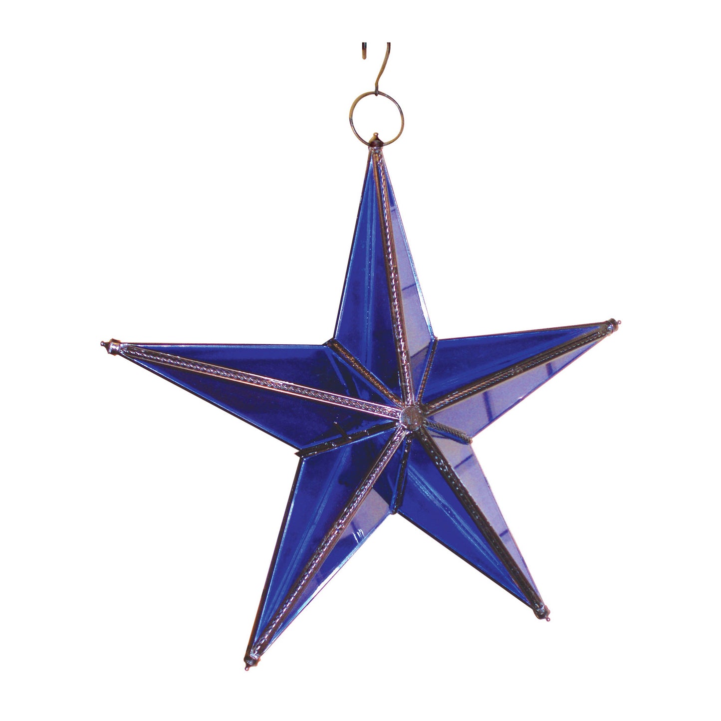 GiftBay 341-B Huge Blue Hanging Glass Star 20" High for Indoor and Outdoor Festive Christmas Decoration
