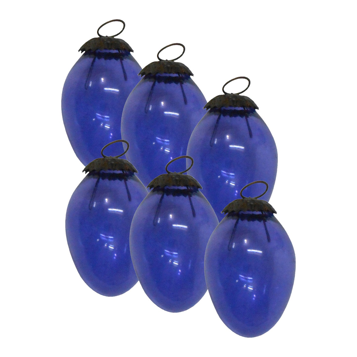 GiftBay 098(S/6) Glass Christmas Tree Ornament Set of 6 Pcs. An Antique-look Glass Ornament Set.
