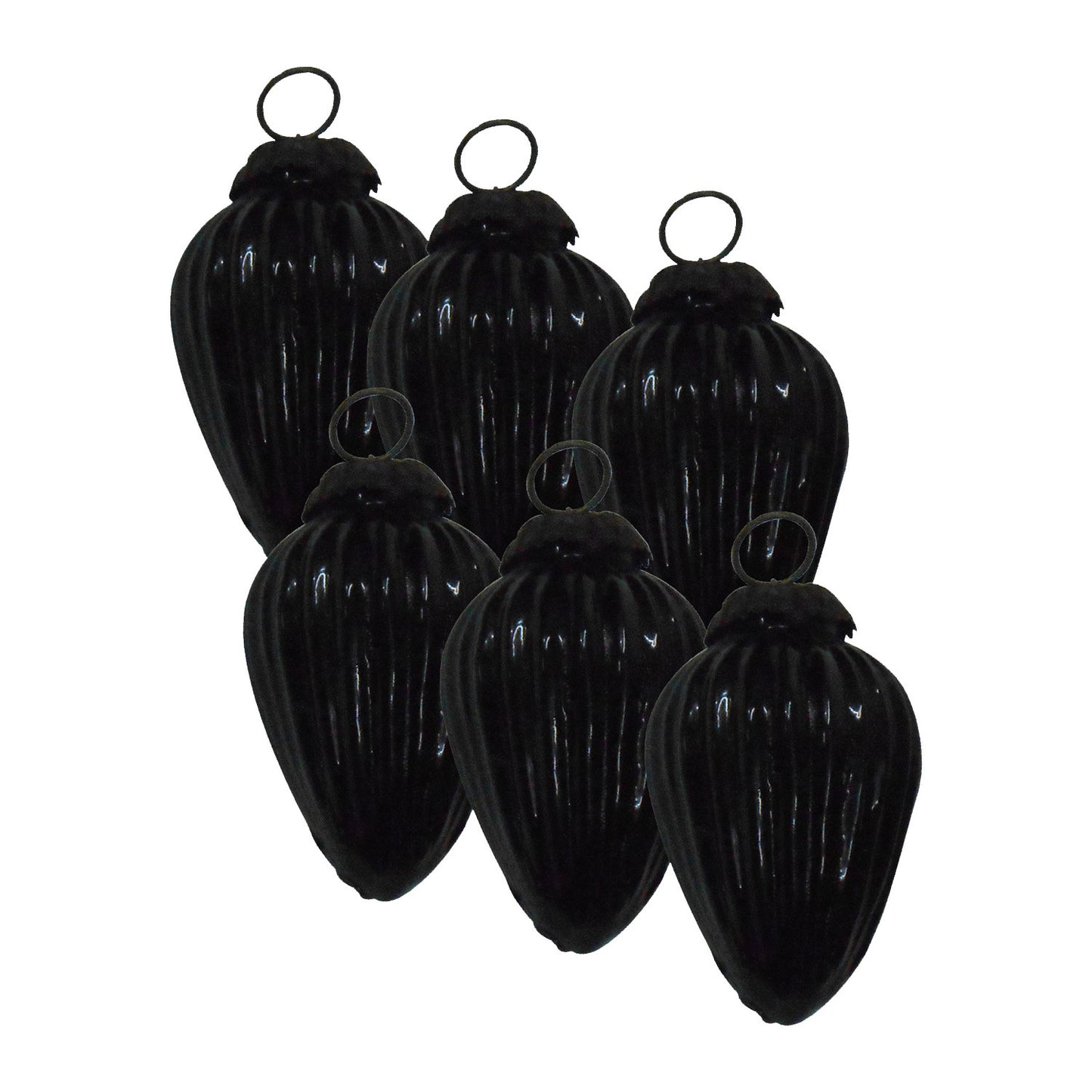 GiftBay 059(S/6) Glass Christmas Tree Ornament Set of 6 Pcs. An Antique-look Glass Ornament Set.